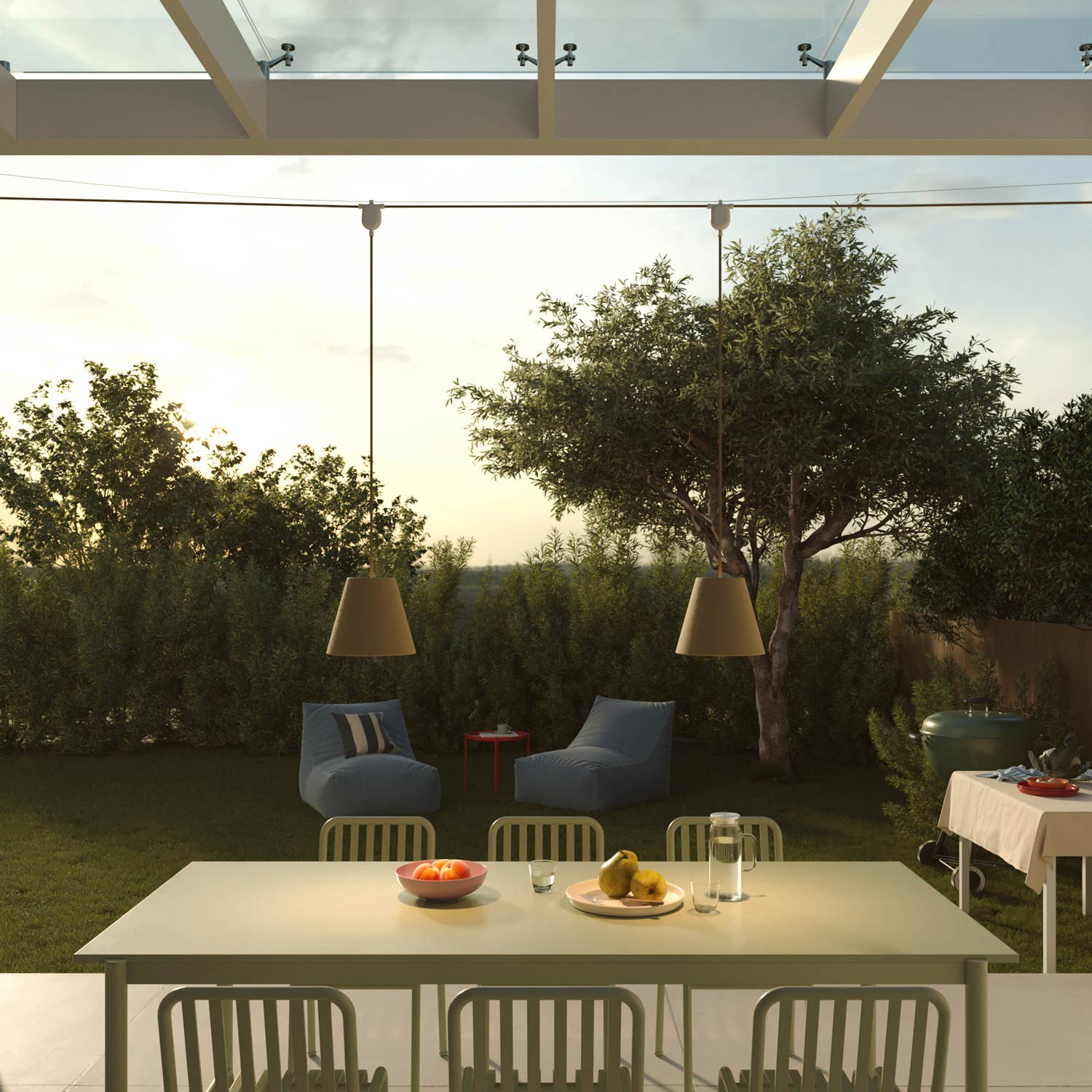 Paralume Impero da outdoor in PVC Bernice tortora con attacco E27 - Made in Italy