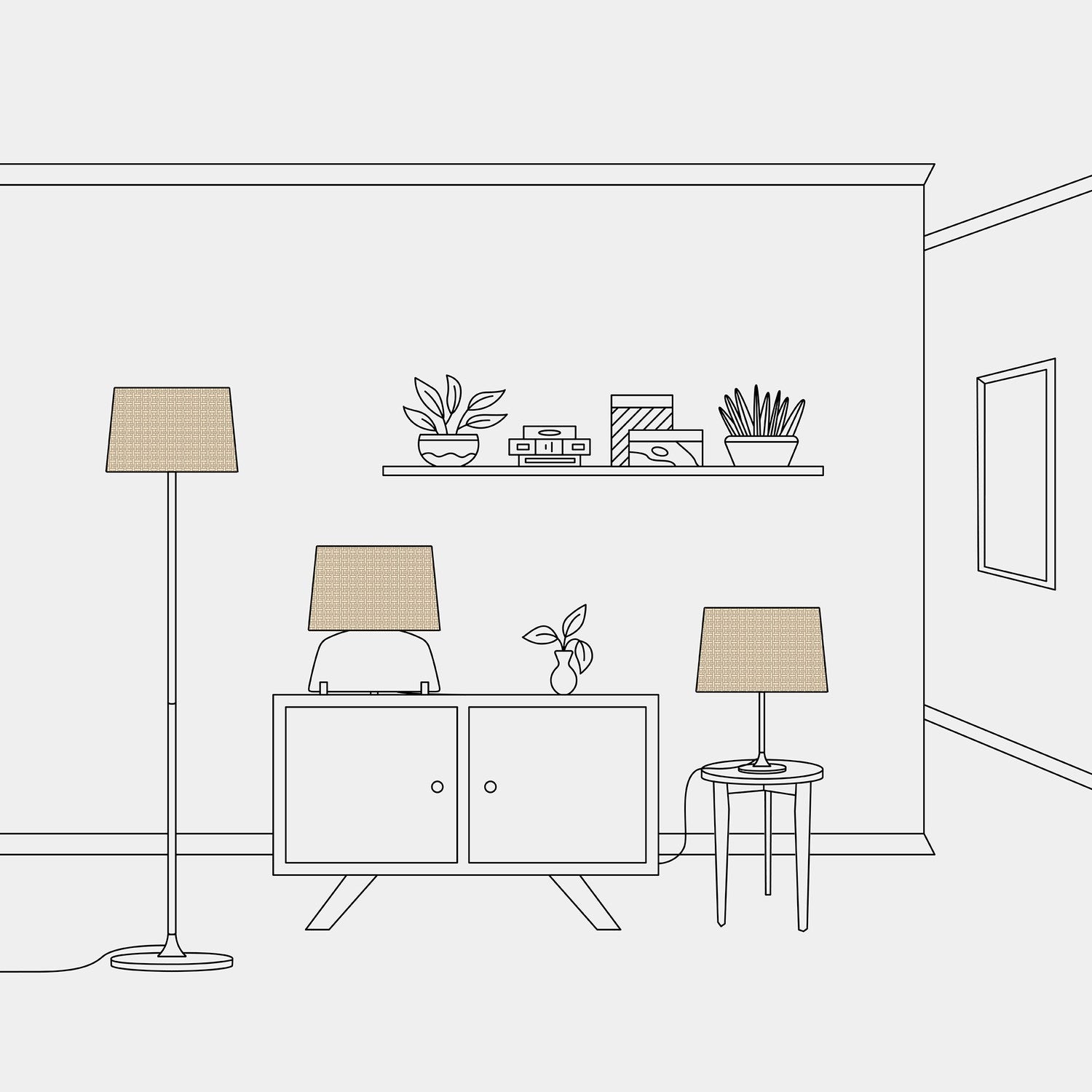 Paralume Athena con attacco E27 per lampada da tavolo o da terra - Made in Italy - Raphia