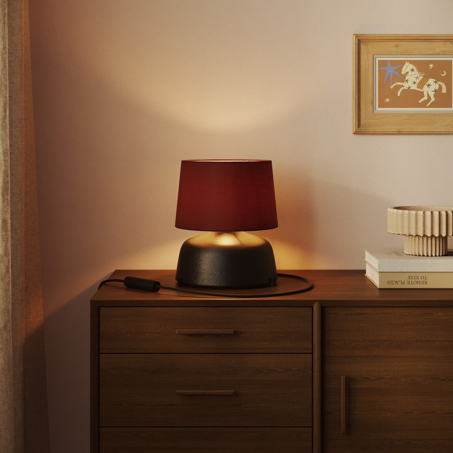 Paralume Athena con attacco E27 per lampada da tavolo o da terra - Made in Italy - Arenal Bordeaux