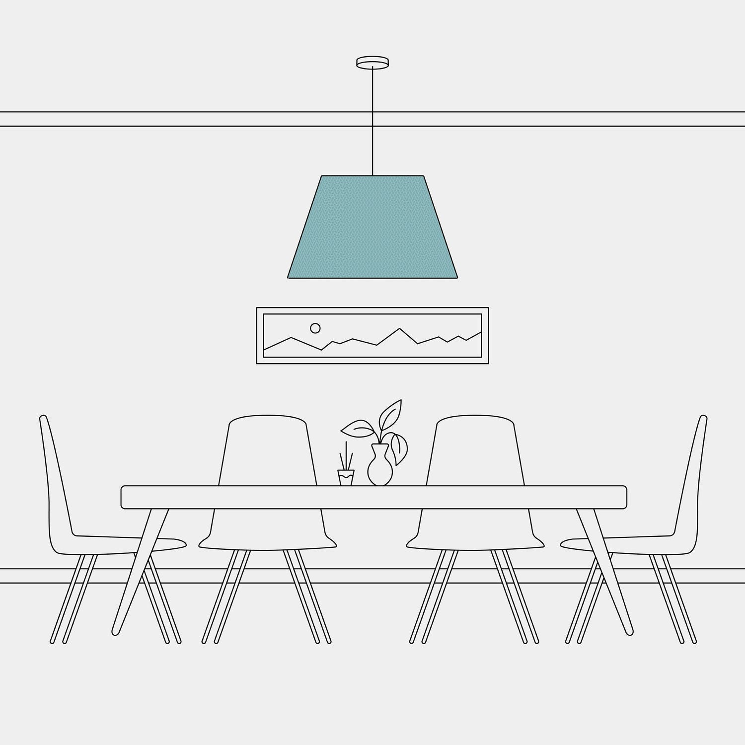 Paralume Impero L per sospensione con attacco E27 - Made in Italy - Teletta Verde Dubbio