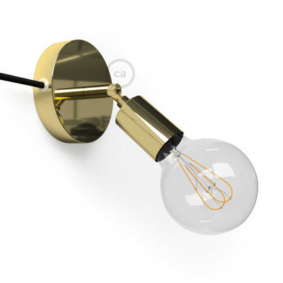 Spostaluce Metal 90° adjustable, complete with textile cord and side holes - Brass