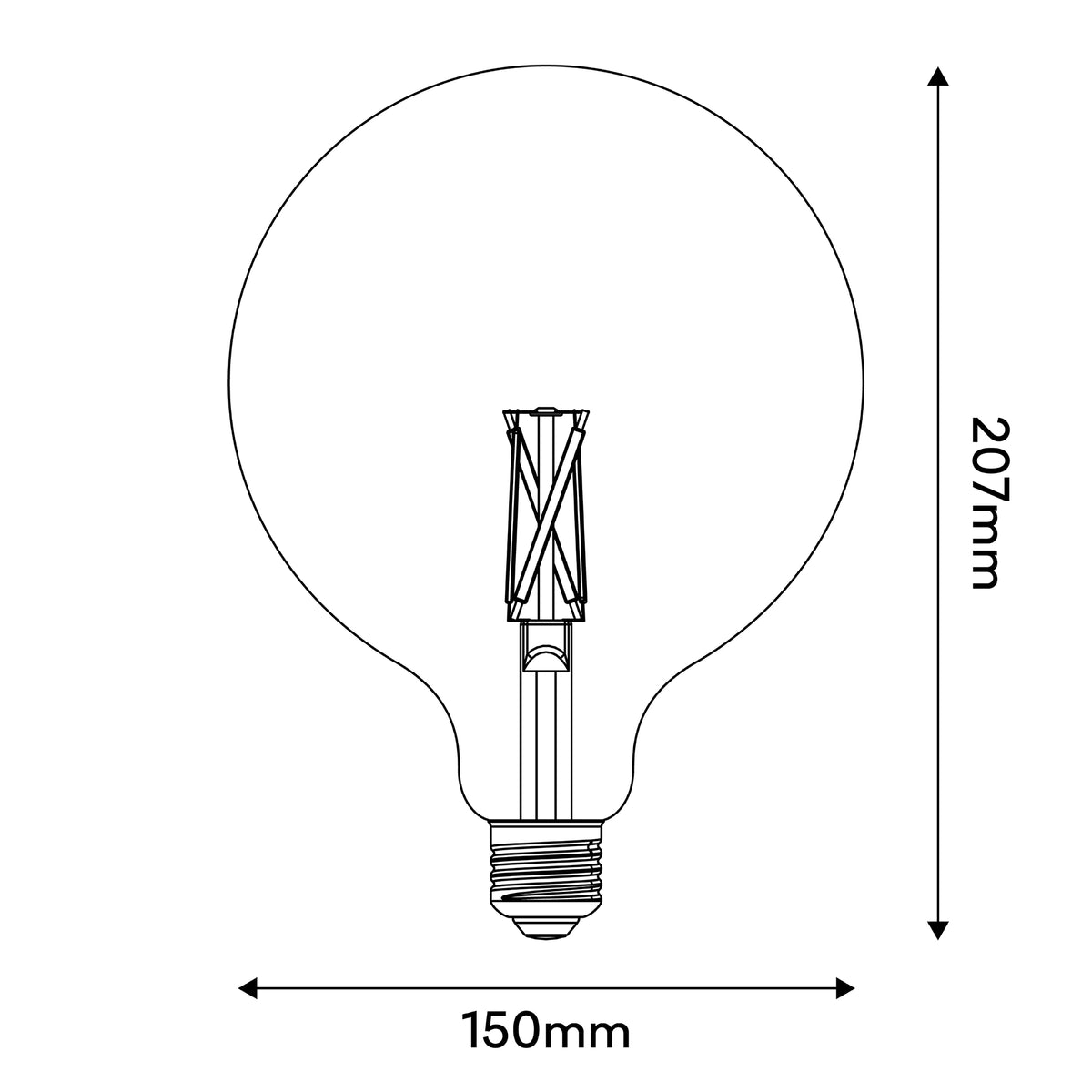 Lampadina LED Effetto Porcellana CRI 95 G150 7W 640Lm E27 2700K Dimmerabile - P05