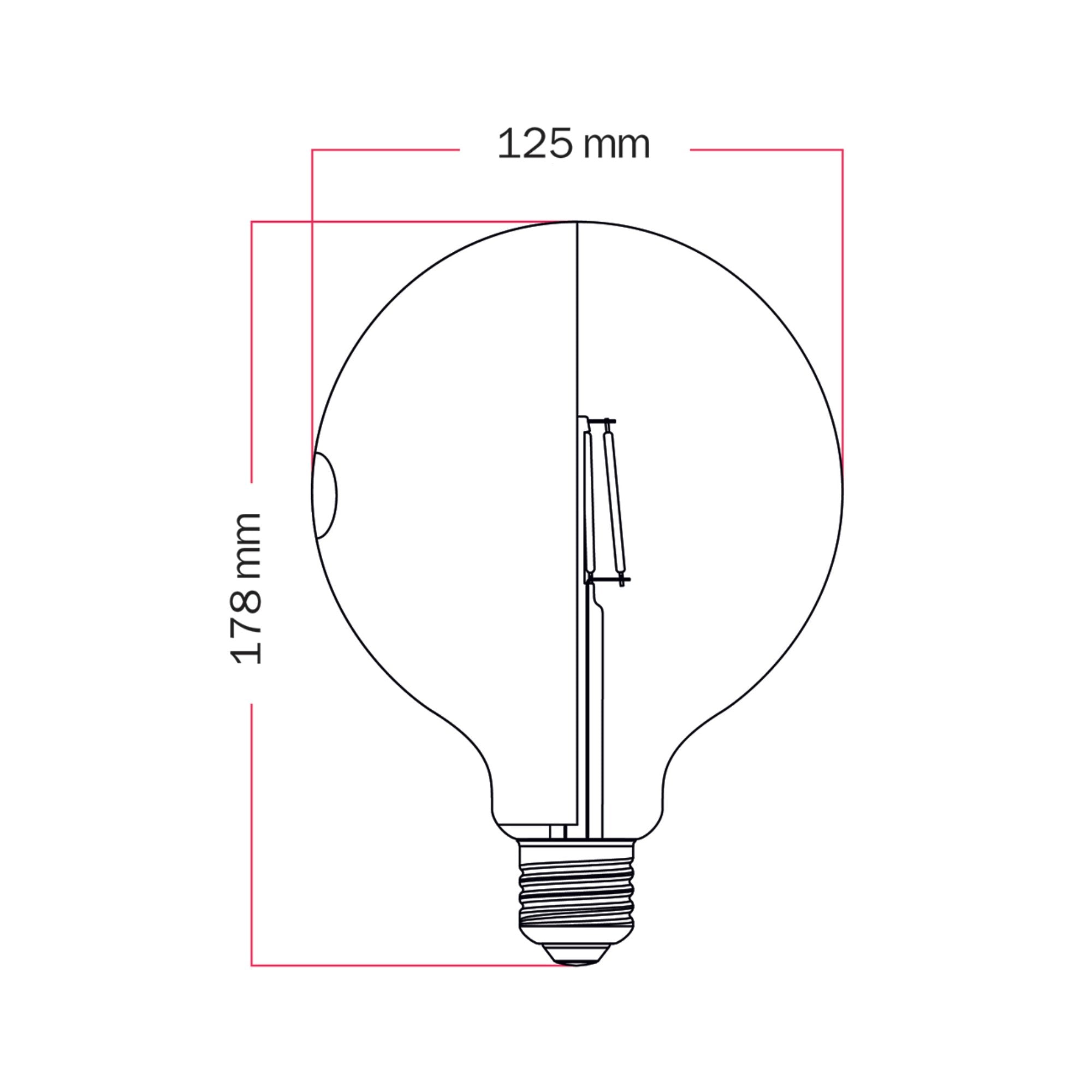 Lampadina LED Talia G125 4,8W 806Lm E27 2700K Dimmerabile - Grigio
