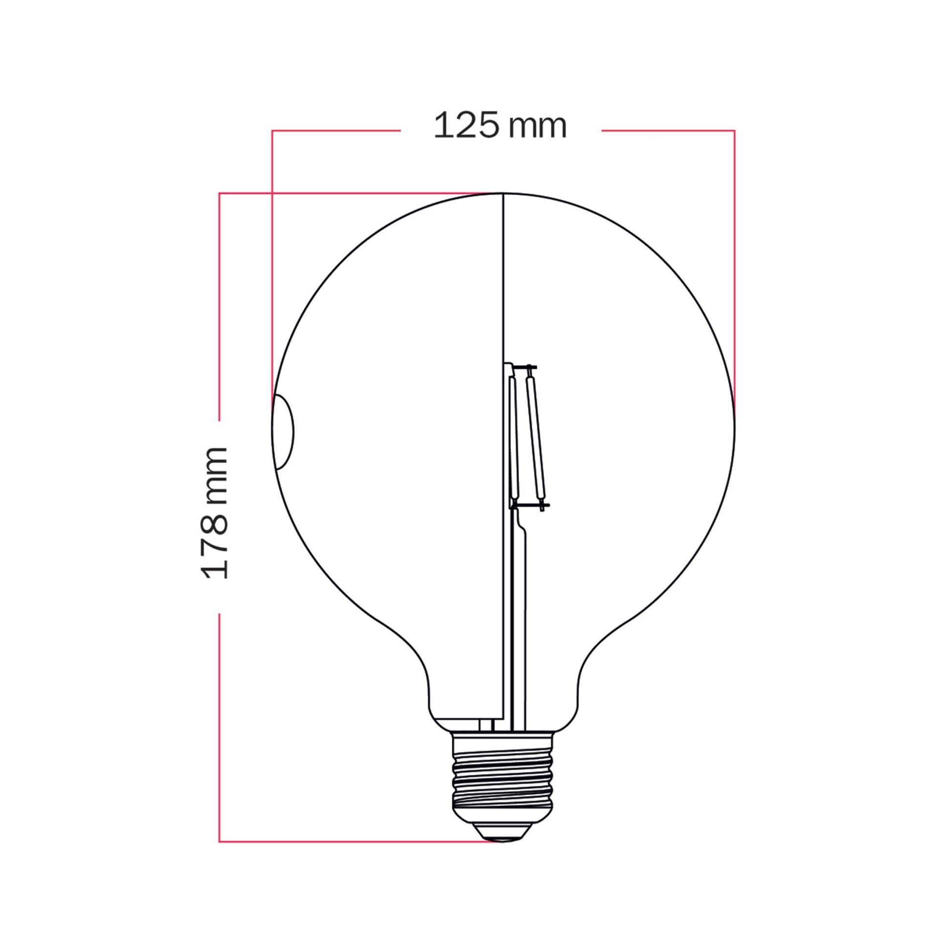 Lampadina LED Talia G125 4,8W 806Lm E27 2700K Dimmerabile - Rosso