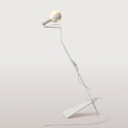 Tilting floor lamp with painted LED G125 Light bulb and UK Plug - Mario Talia - White