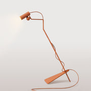 Adjustable floor lamp with adjustable magnetic Spotlight and UK Plug - Mario Tubo - Orange