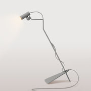 Lampada da terra inclinabile con faretto magnetico orientabile e spina UK - Mario Tubo - Grigio