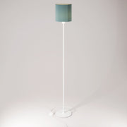 Lampada da terra MAG-Y con base metallica tonda, paralume Cilindro M e spina UK - Bianco opaco