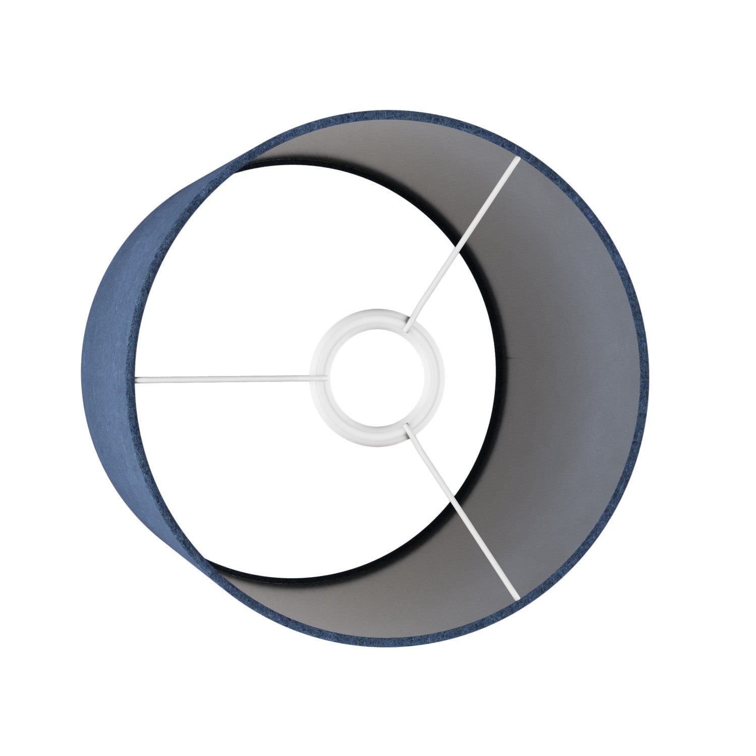 Paralume Cilindro M in tessuto con attacco E27 - Made in Italy - Lana Blu