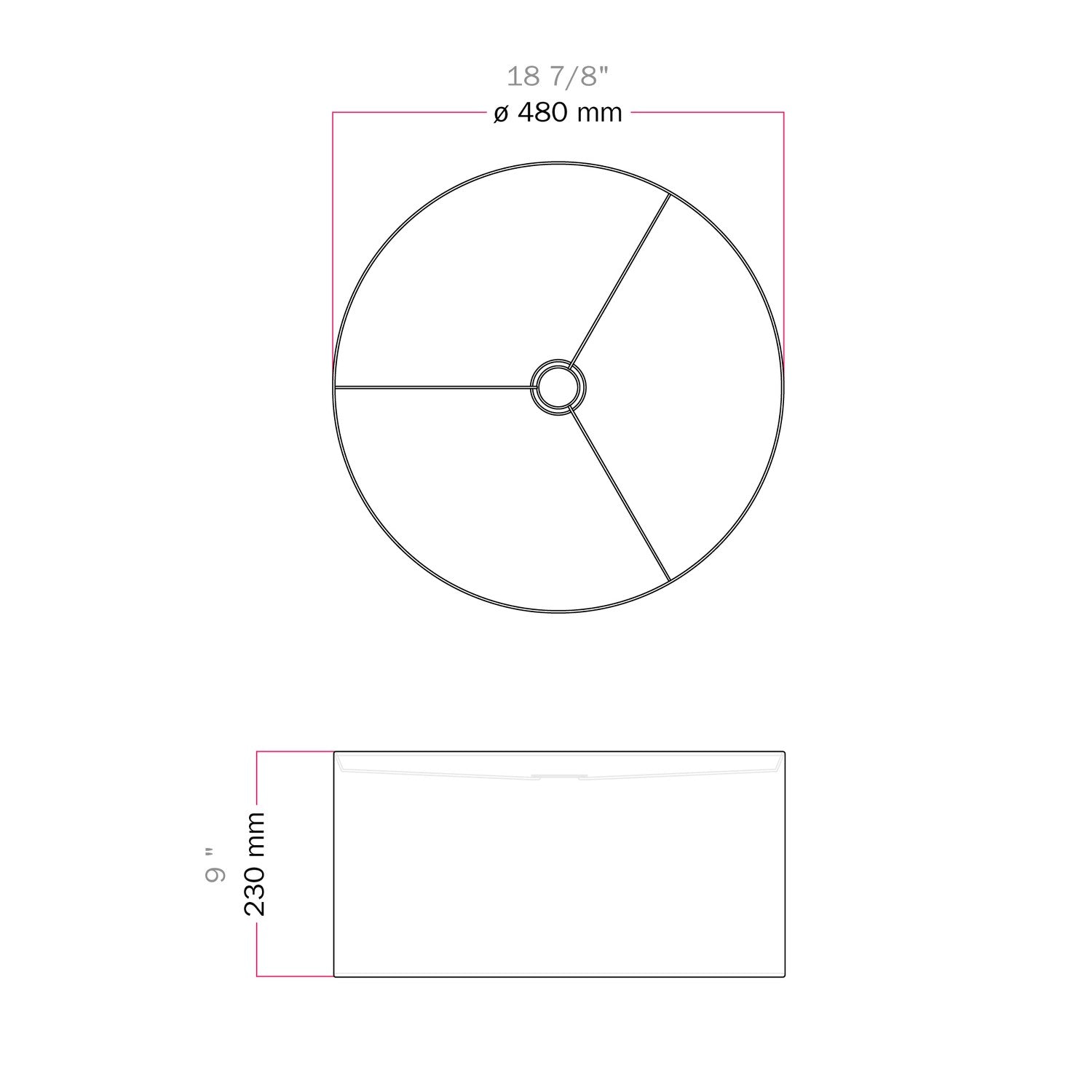 Paralume Cilindro XL in tessuto con attacco E27 - Made in Italy - Cinette Aragosta