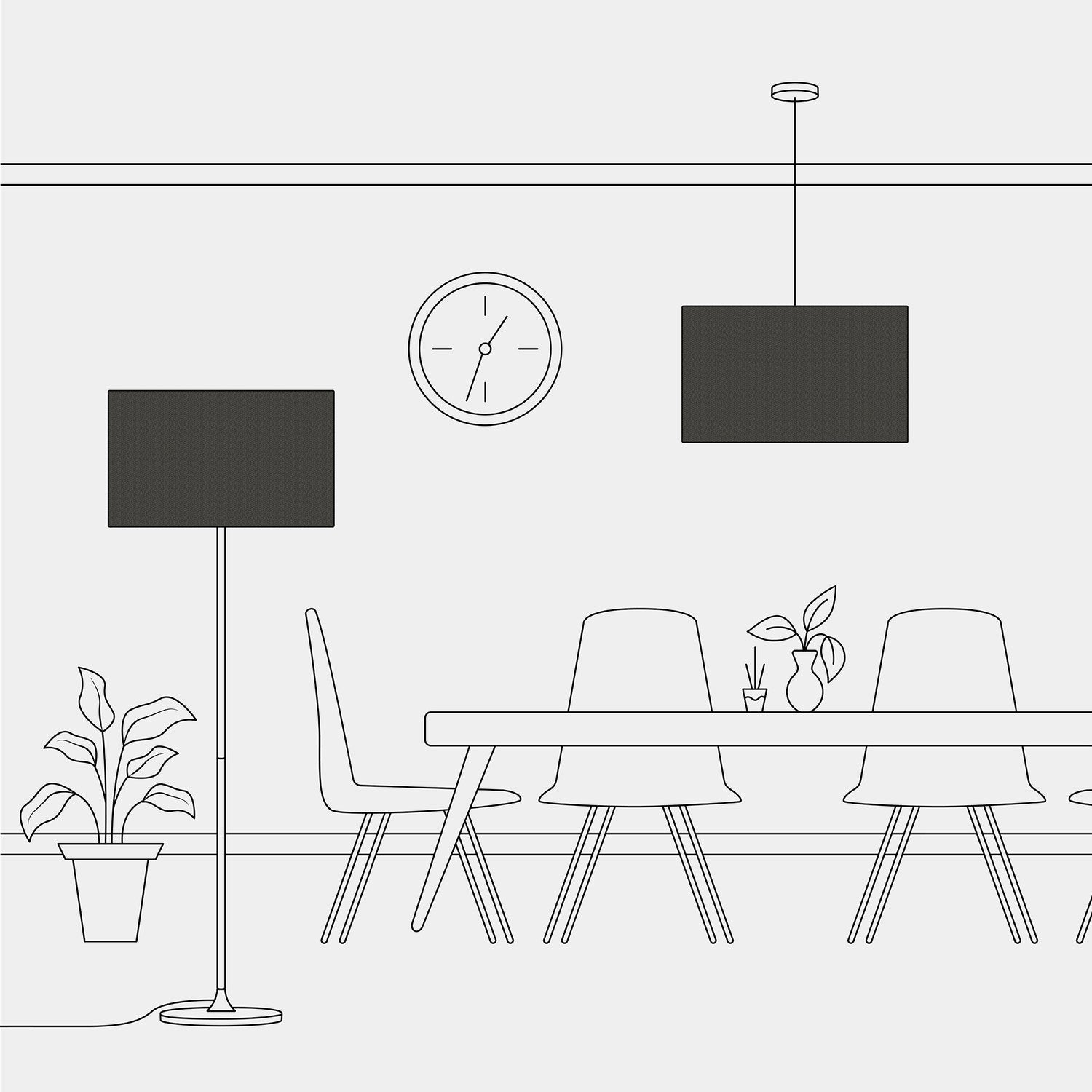 Paralume Cilindro XXL in tessuto con attacco E27 - Made in Italy - Lana Grigio Scuro