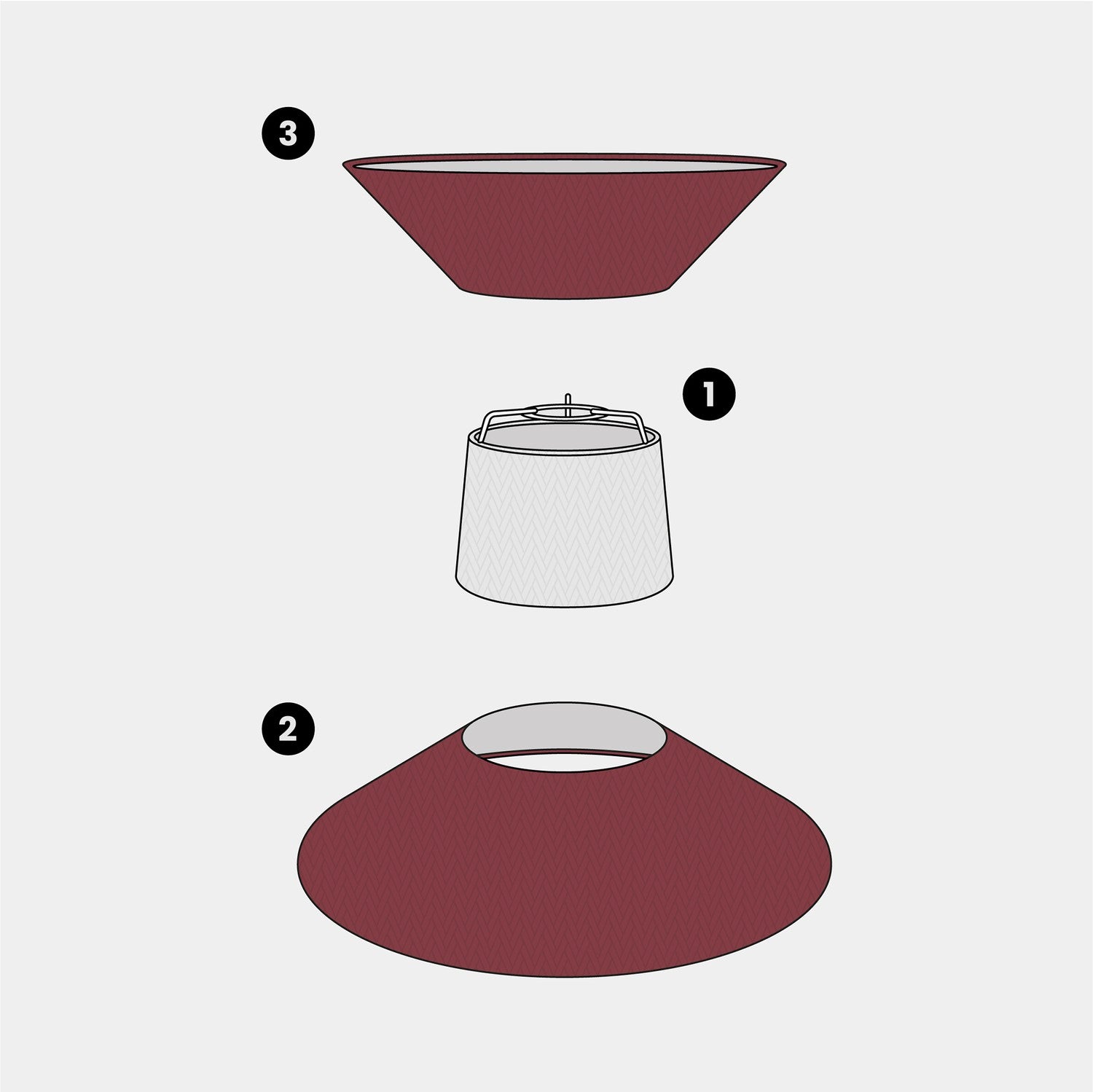 Paralume in tessuto Clessidra per lampada a sospensione - Arenal Bordeaux Arenal sabbia