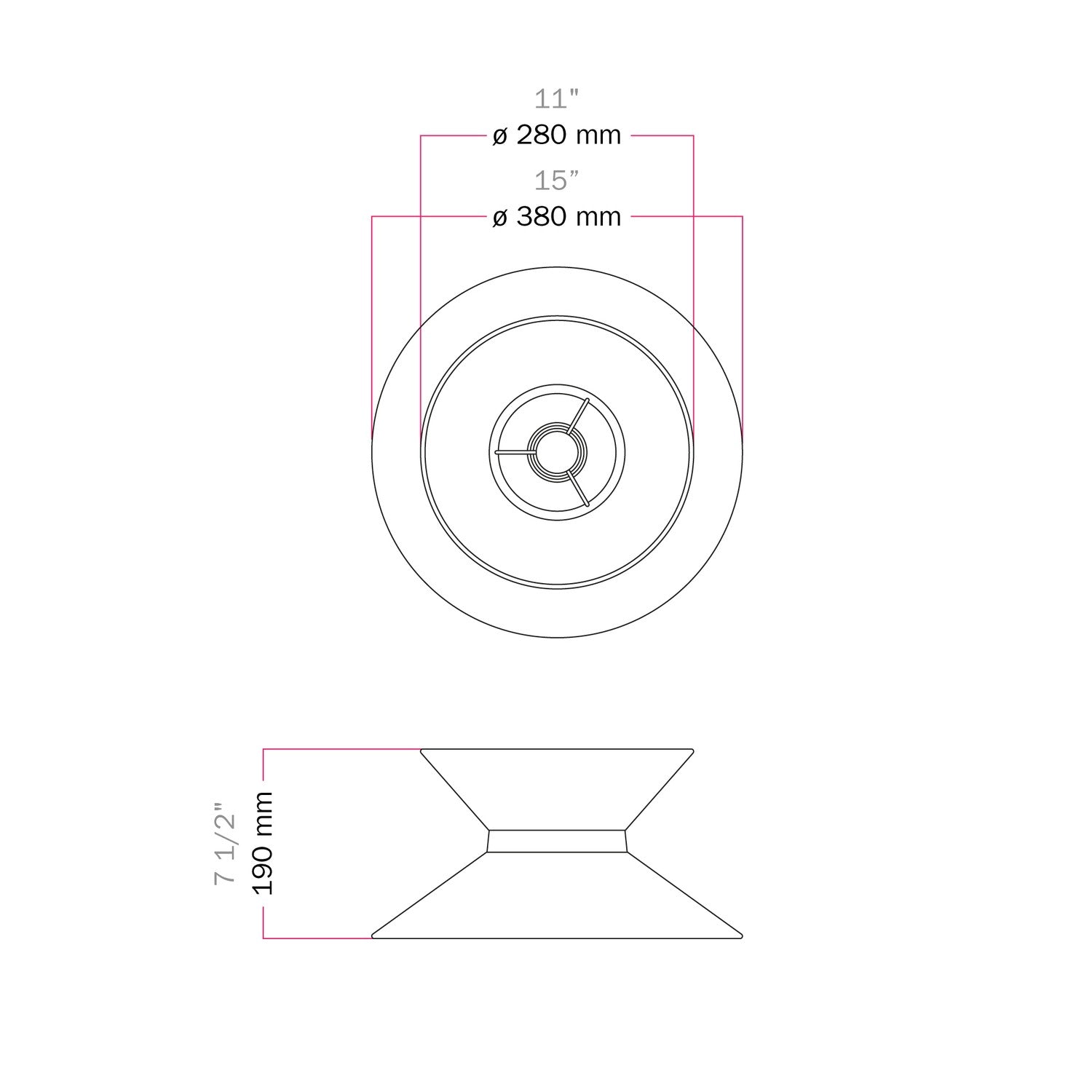 Paralume in tessuto Clessidra per lampada a sospensione - Arenal Bordeaux Teletta antracite