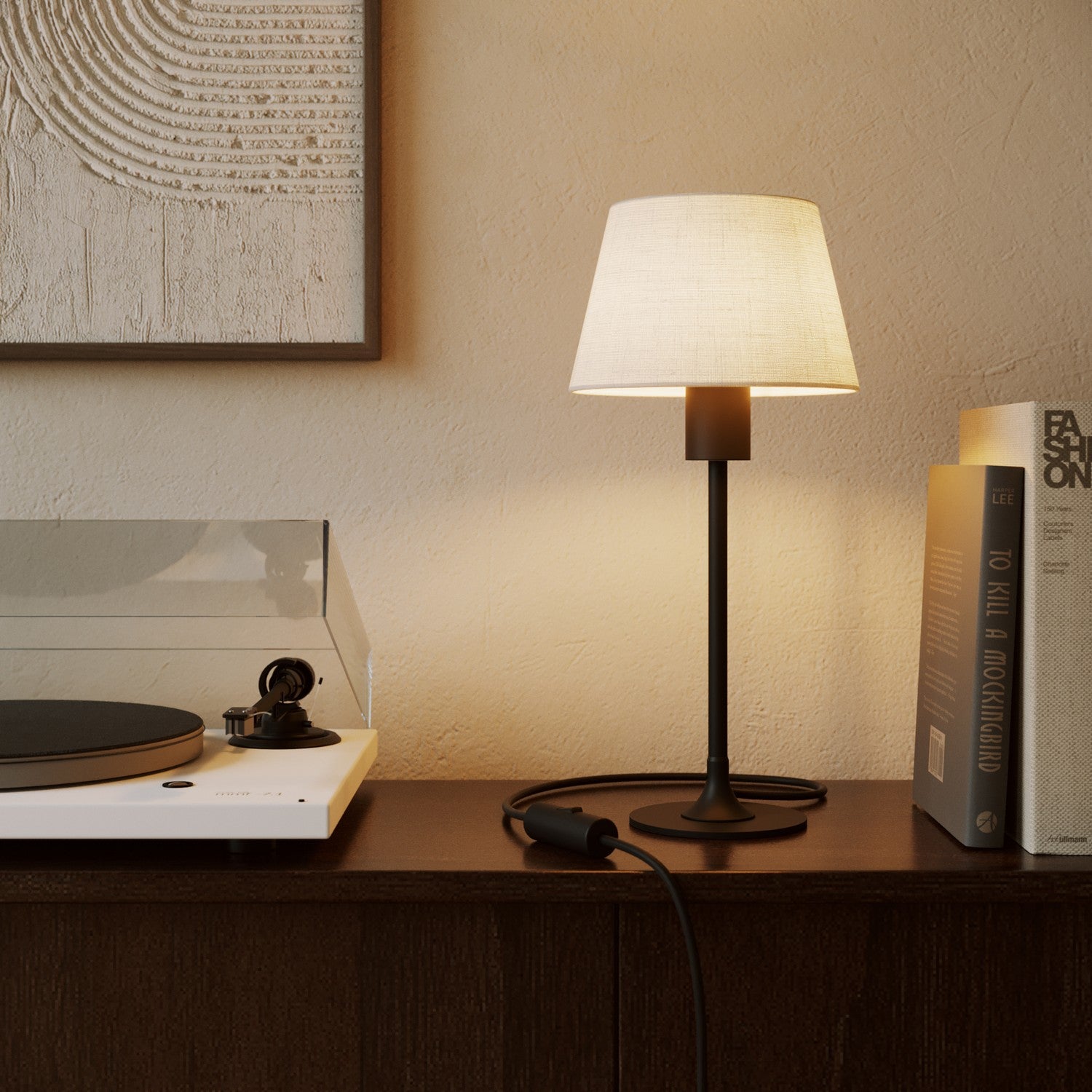 Paralume Impero S con attacco E27 per lampada da tavolo o applique - Made in Italy - Lino Crudo