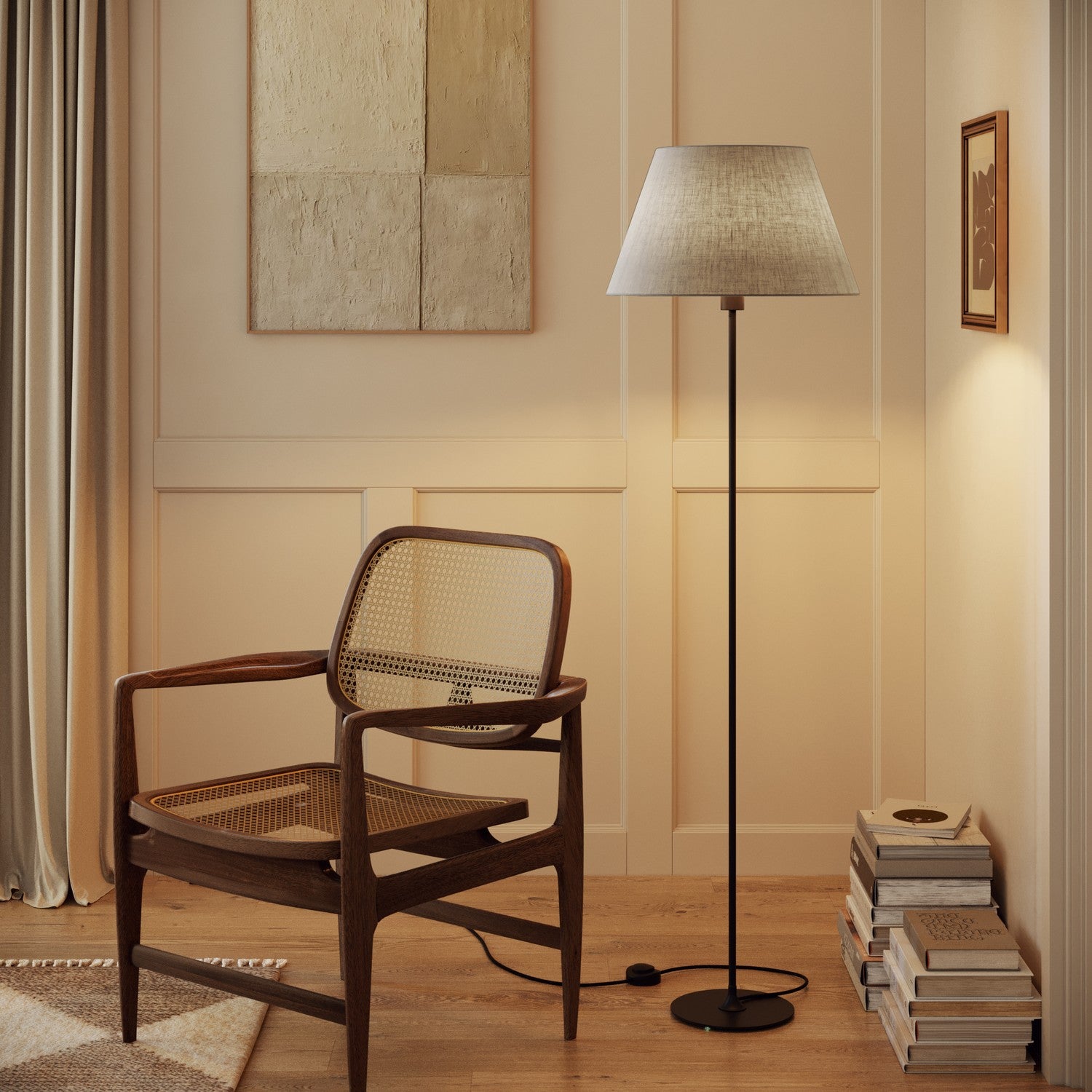 Paralume Impero L per lampada da tavolo o applique con attacco E27 - Made in Italy - Camelot Grigio