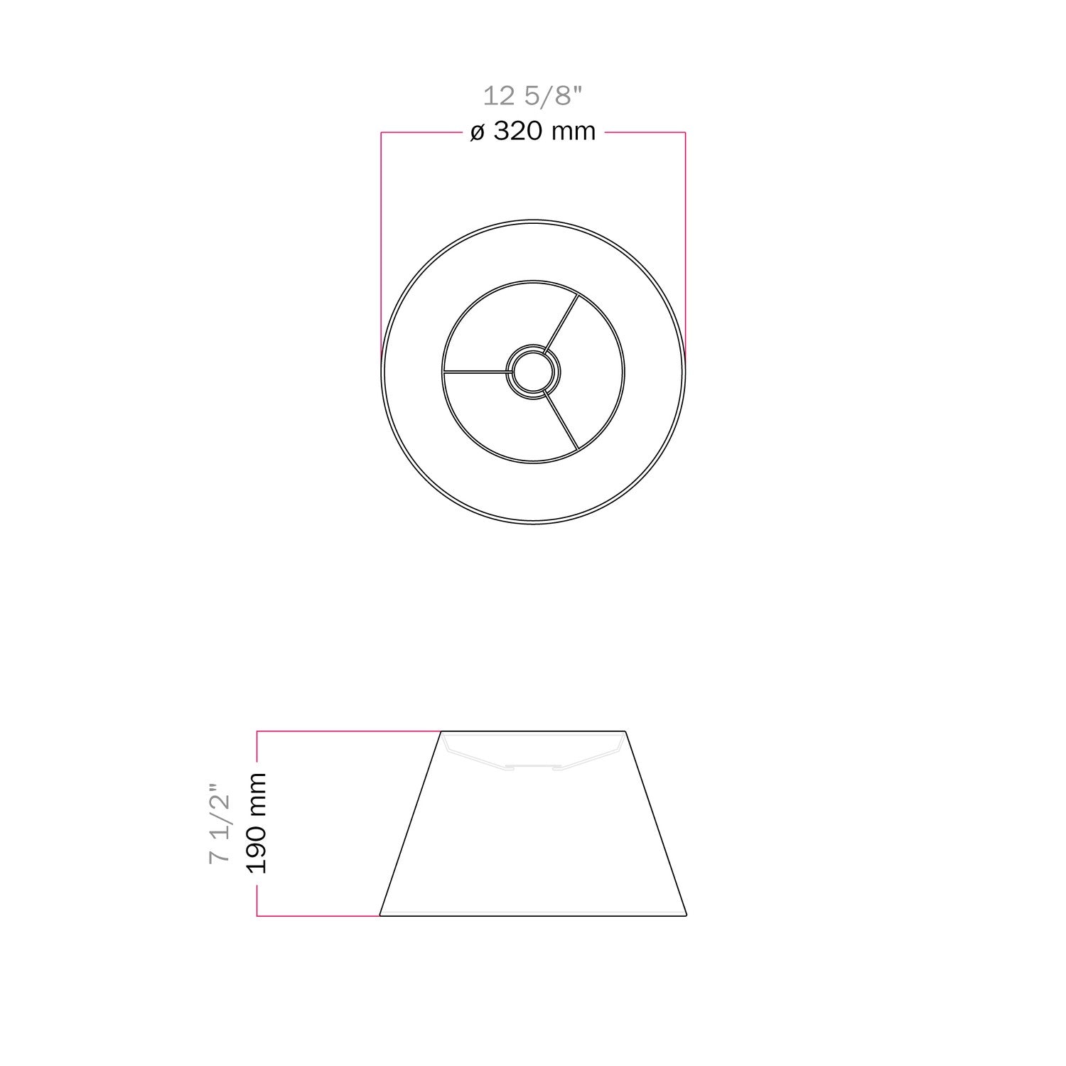 Paralume Impero M per sospensione con attacco E27 - Made in Italy - Arenal Tortora