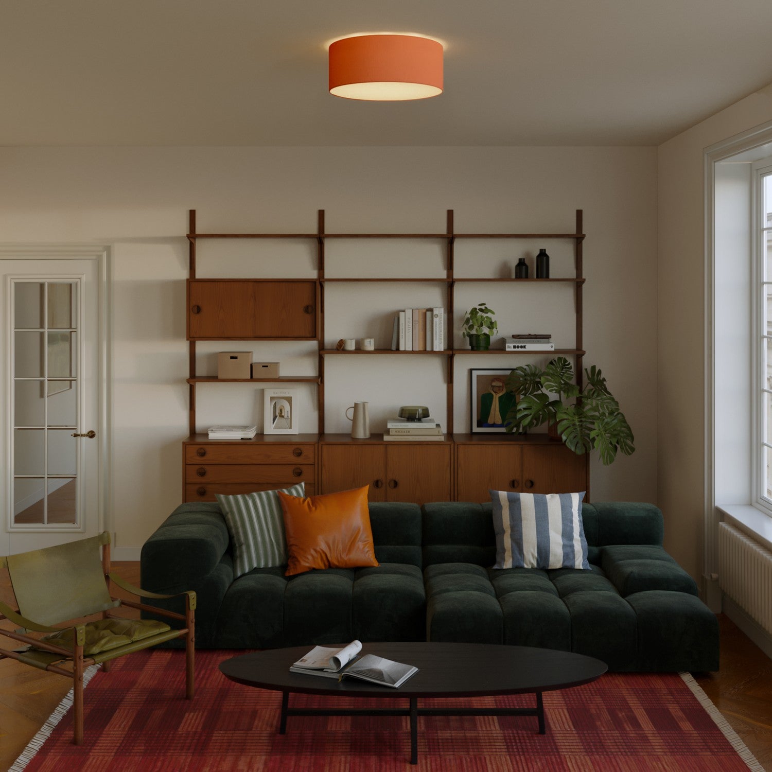 Plafoniera in tessuto Medium Slim - Made in Italy - Cinette Aragosta