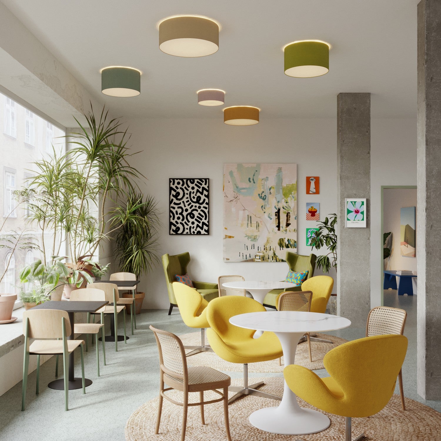 Plafoniera in tessuto Large - Made in Italy - Arenal Bordeaux