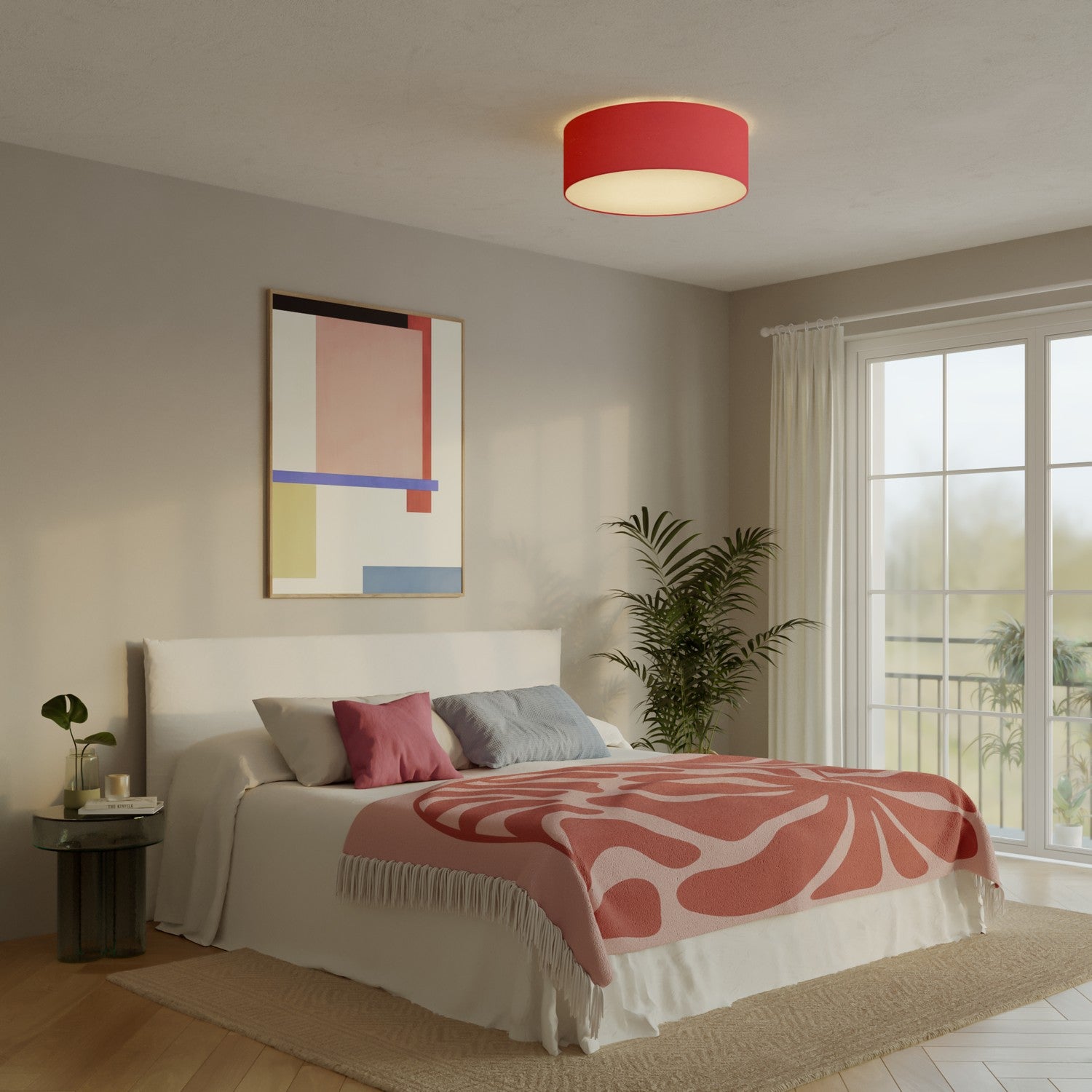 Plafoniera in tessuto Large - Made in Italy - Teletta Rosso