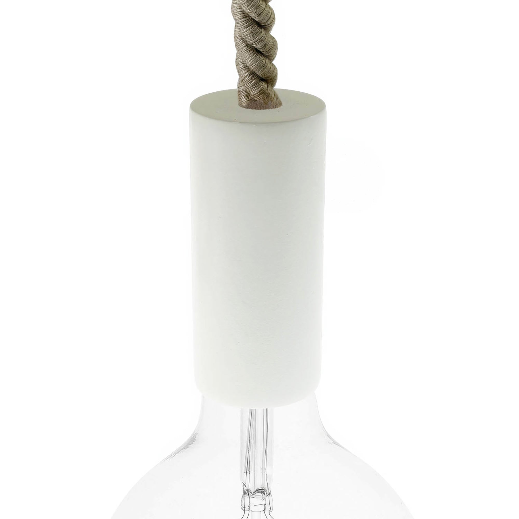 Kit portalampada E27 in legno per cordone XL - Bianco
