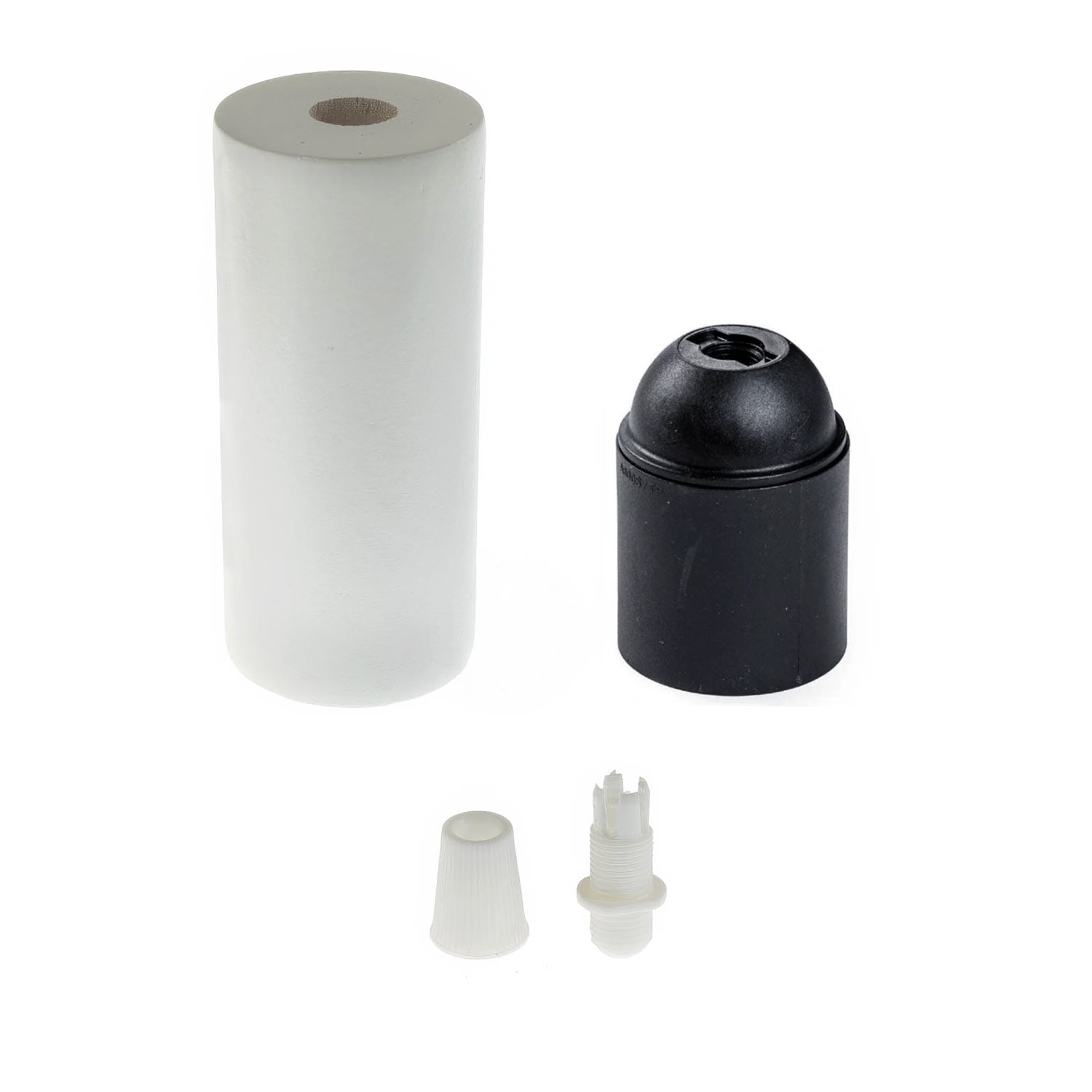 Kit portalampada E27 in legno per cordone XL - Bianco