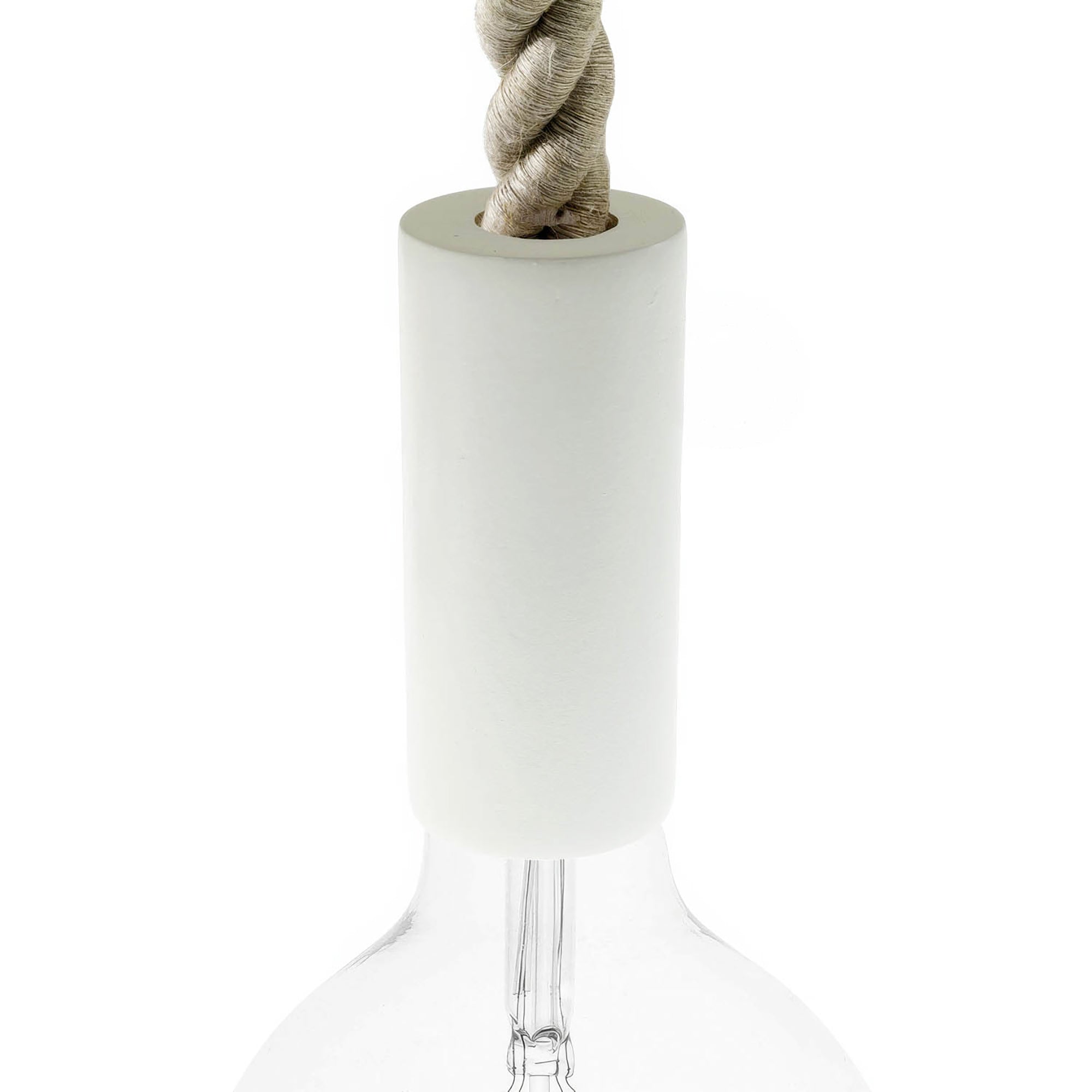 Kit portalampada E27 in legno per cordone 2XL - Bianco