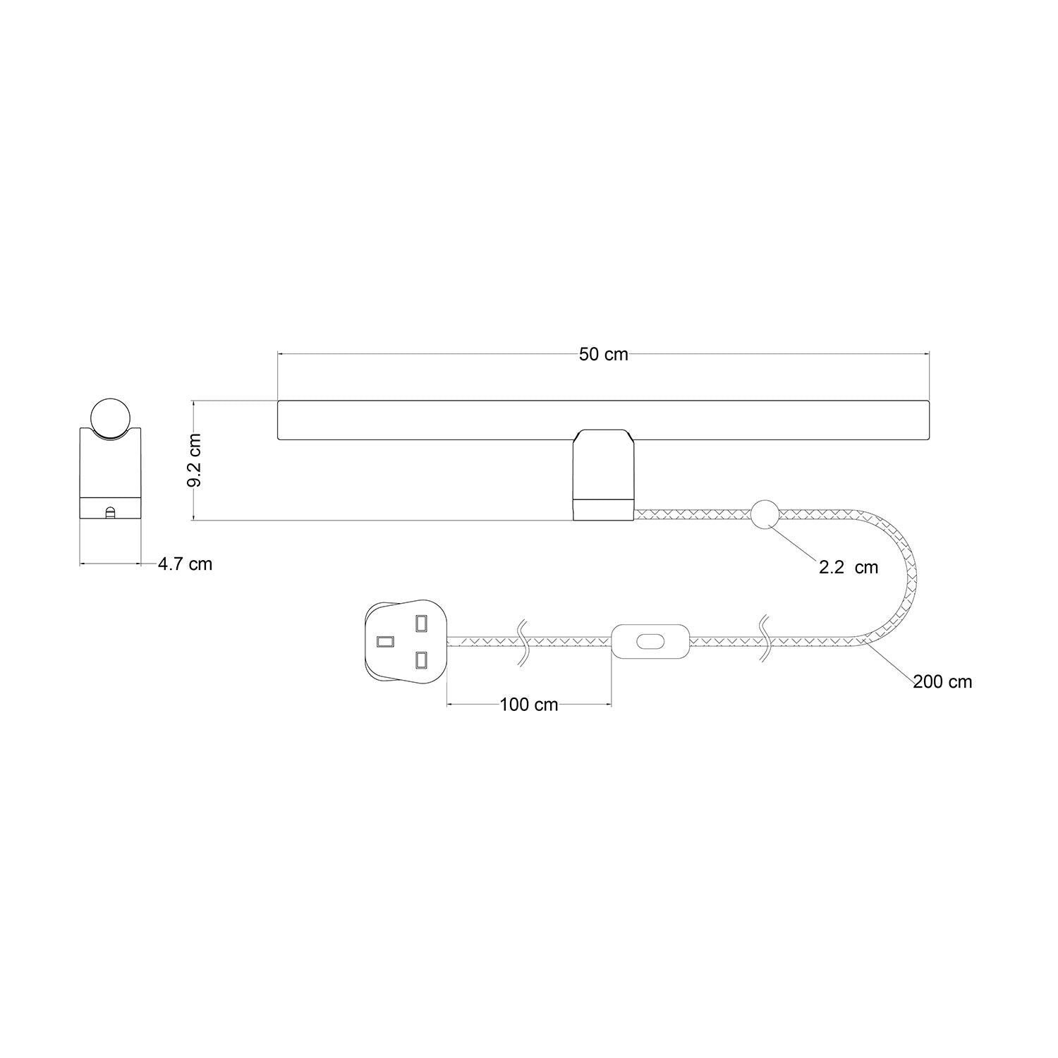 Lampada Spostaluce esse14 con attacco S14d e spina UK - Bianco