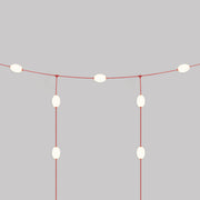 Catena luminosa reticolare 7 punti luce da esterno IP67 Rosso stella marina con spina UK - Marina GRID