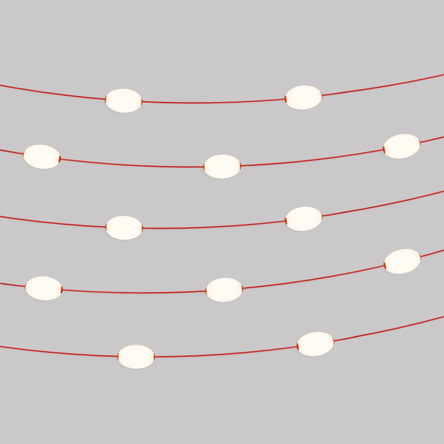 Catena luminosa 12 punti luce da esterno IP67 Rosso stella marina con spina UK - Marina12