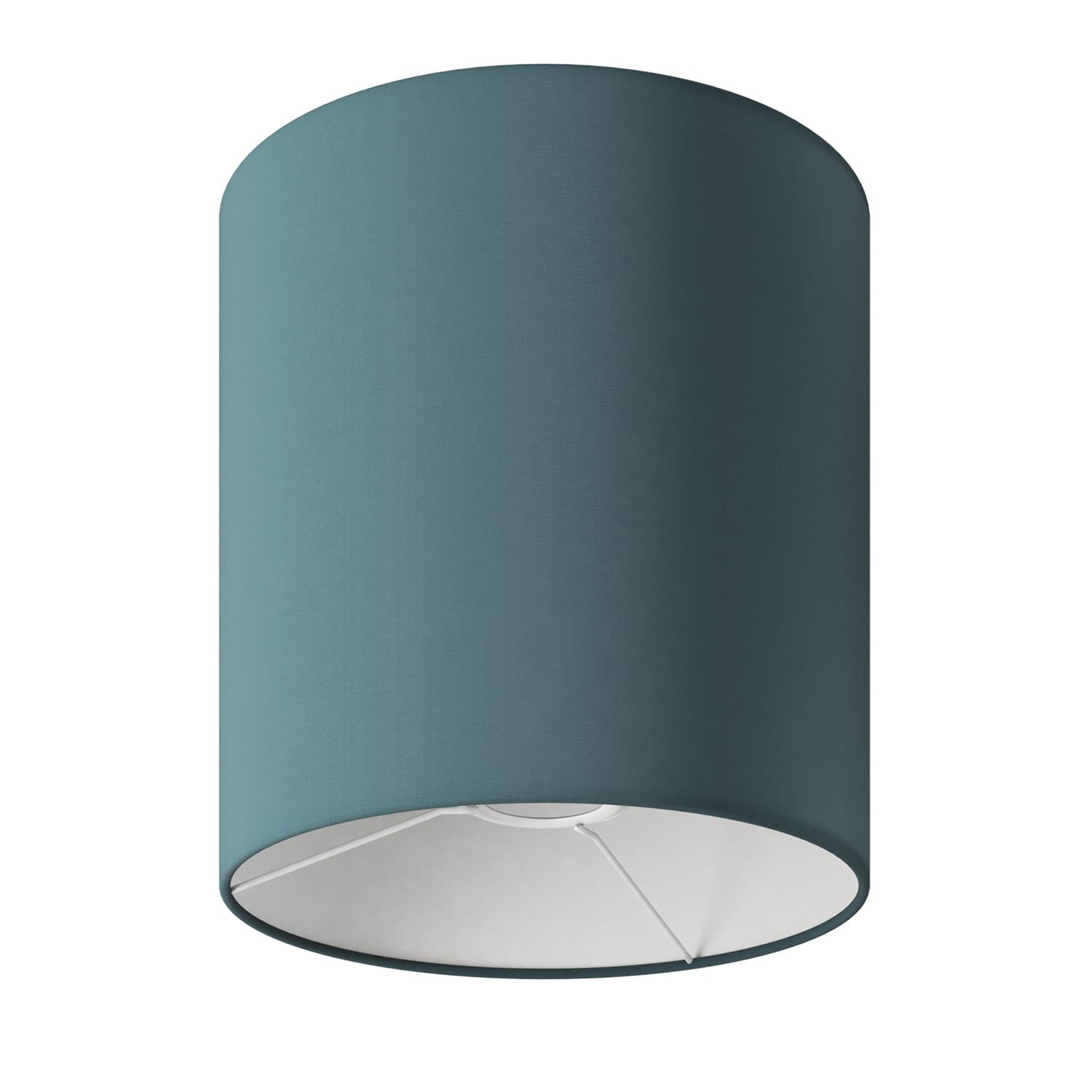 Lampada da terra MAG-Y con base metallica tonda, paralume Cilindro M e spina UK - Bianco opaco