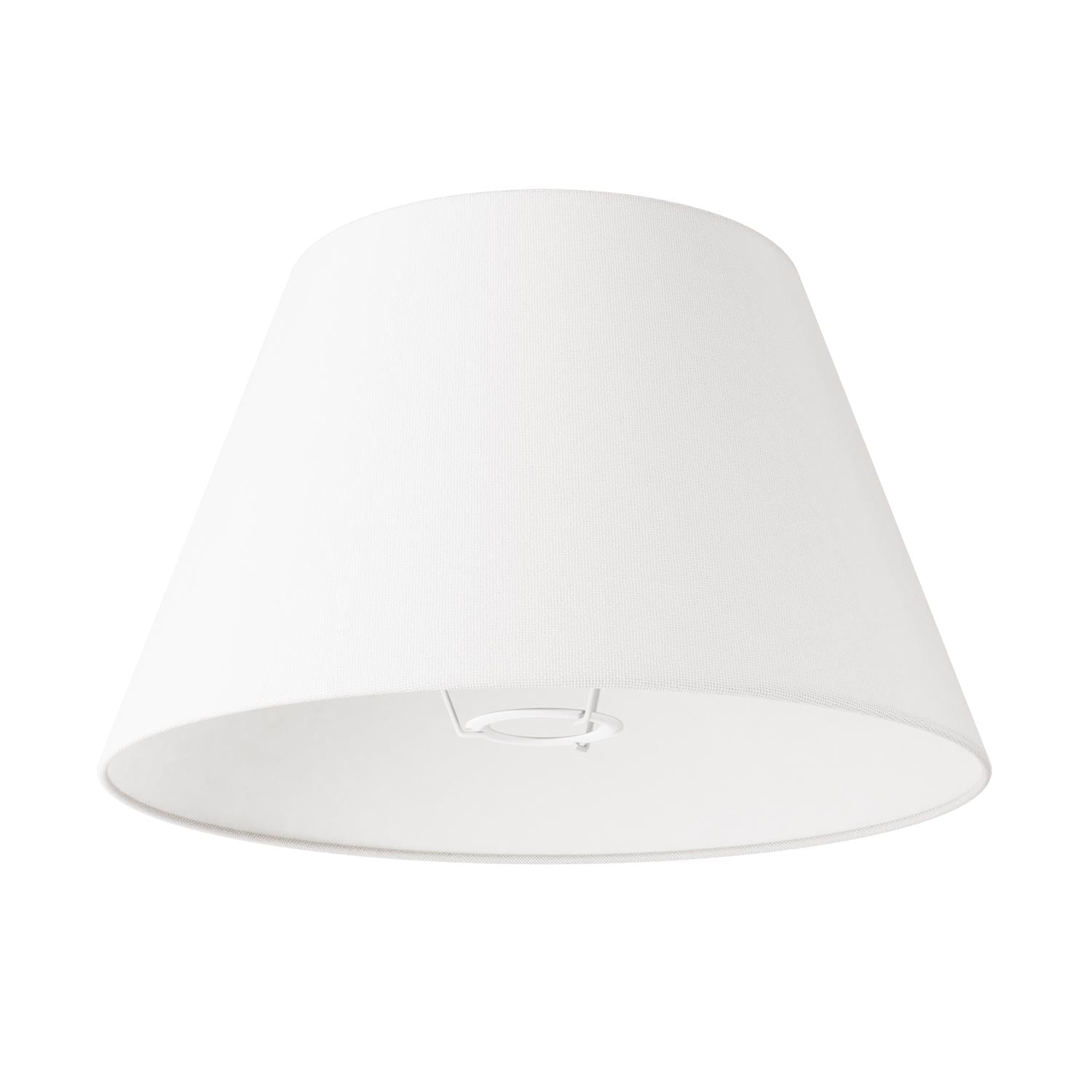 Lampada da terra MAG-Y con base metallica tonda, paralume Impero M e spina UK - Bianco opaco