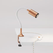 Faretto snodabile MAG-Y con pinza e spina UK - Rame satinato