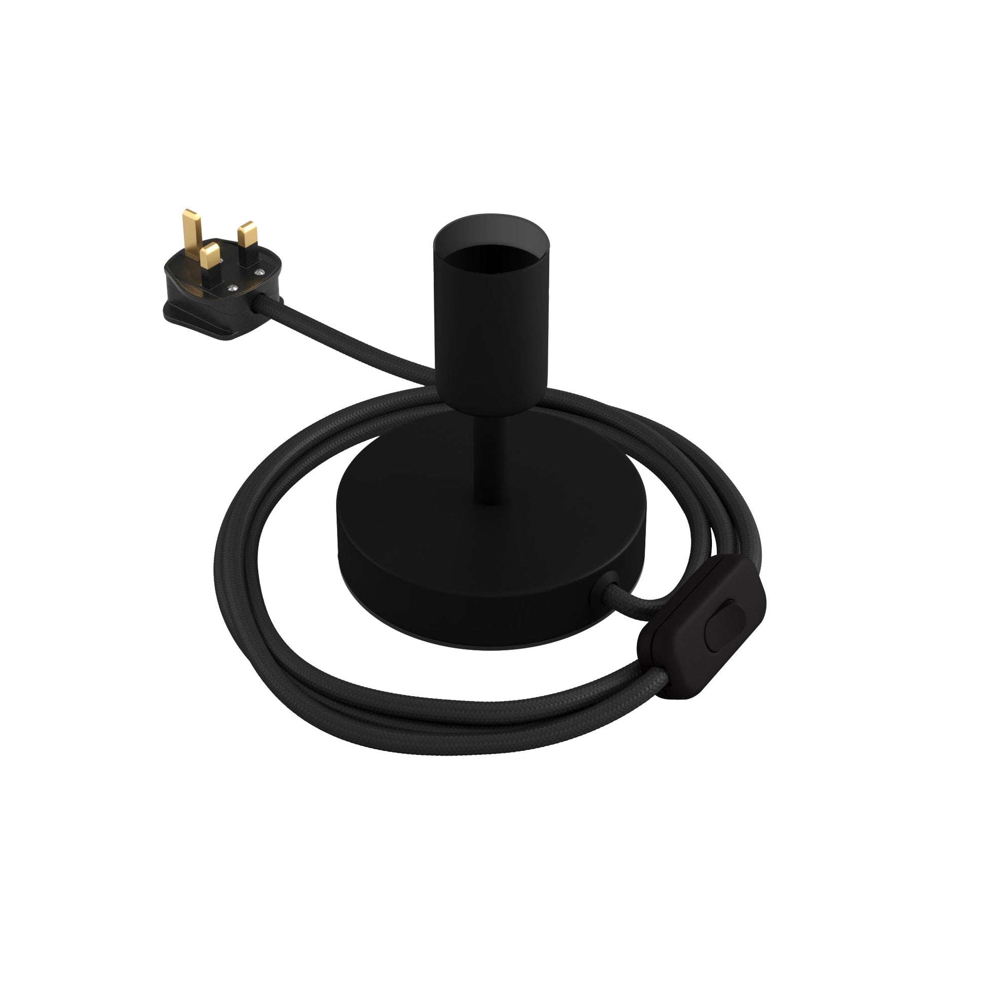 Alzaluce - Lampada da tavolo in metallo e spina UK - Nero opaco 5 cm