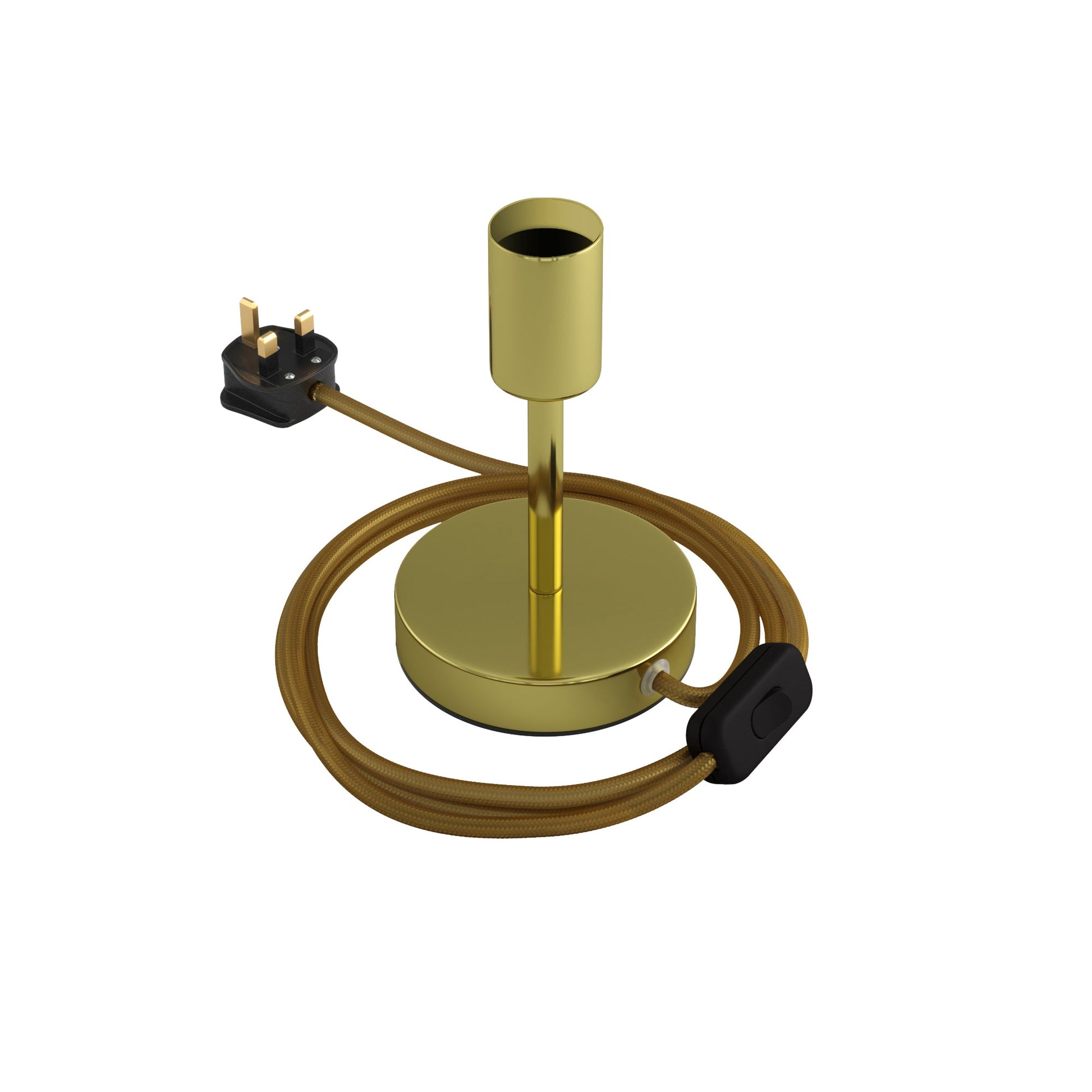 Alzaluce - Lampada da tavolo in metallo e spina UK - Ottone 10 cm