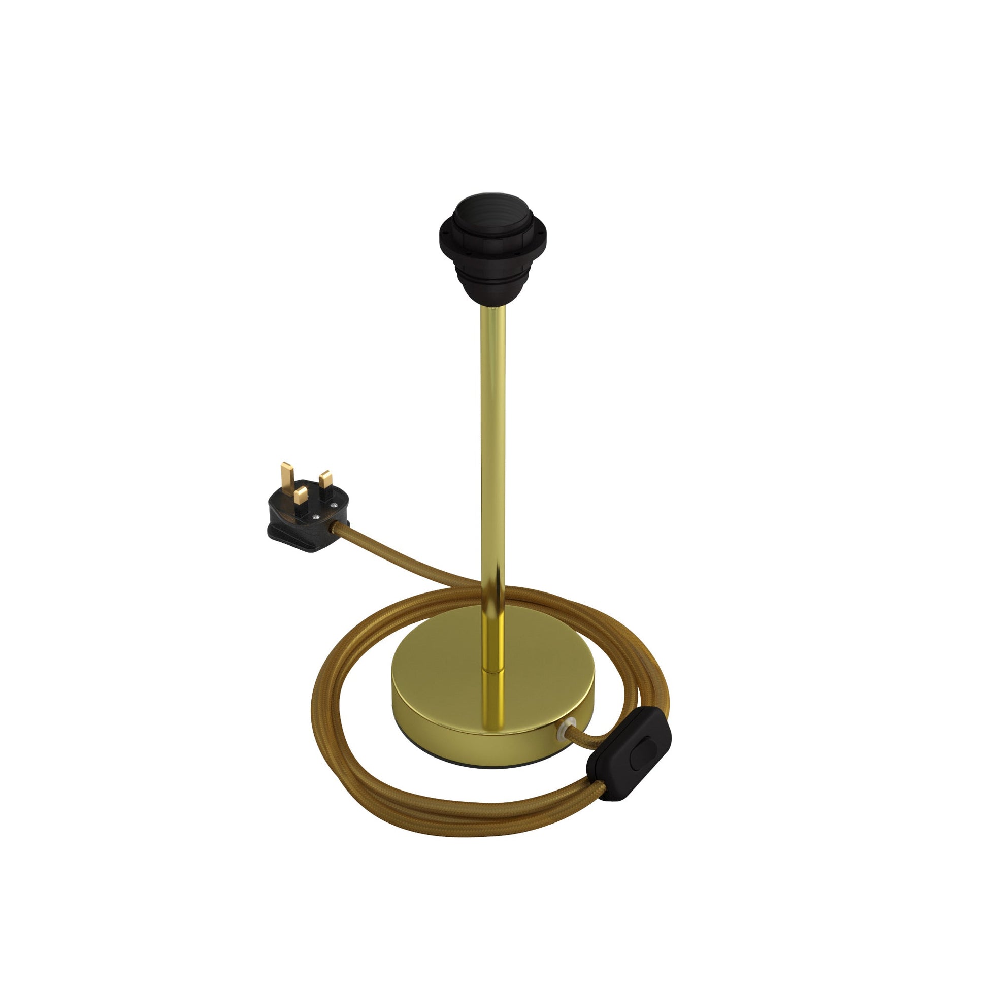 Alzaluce per paralume - Lampada da tavolo in metallo e spina UK - Ottone 25 cm