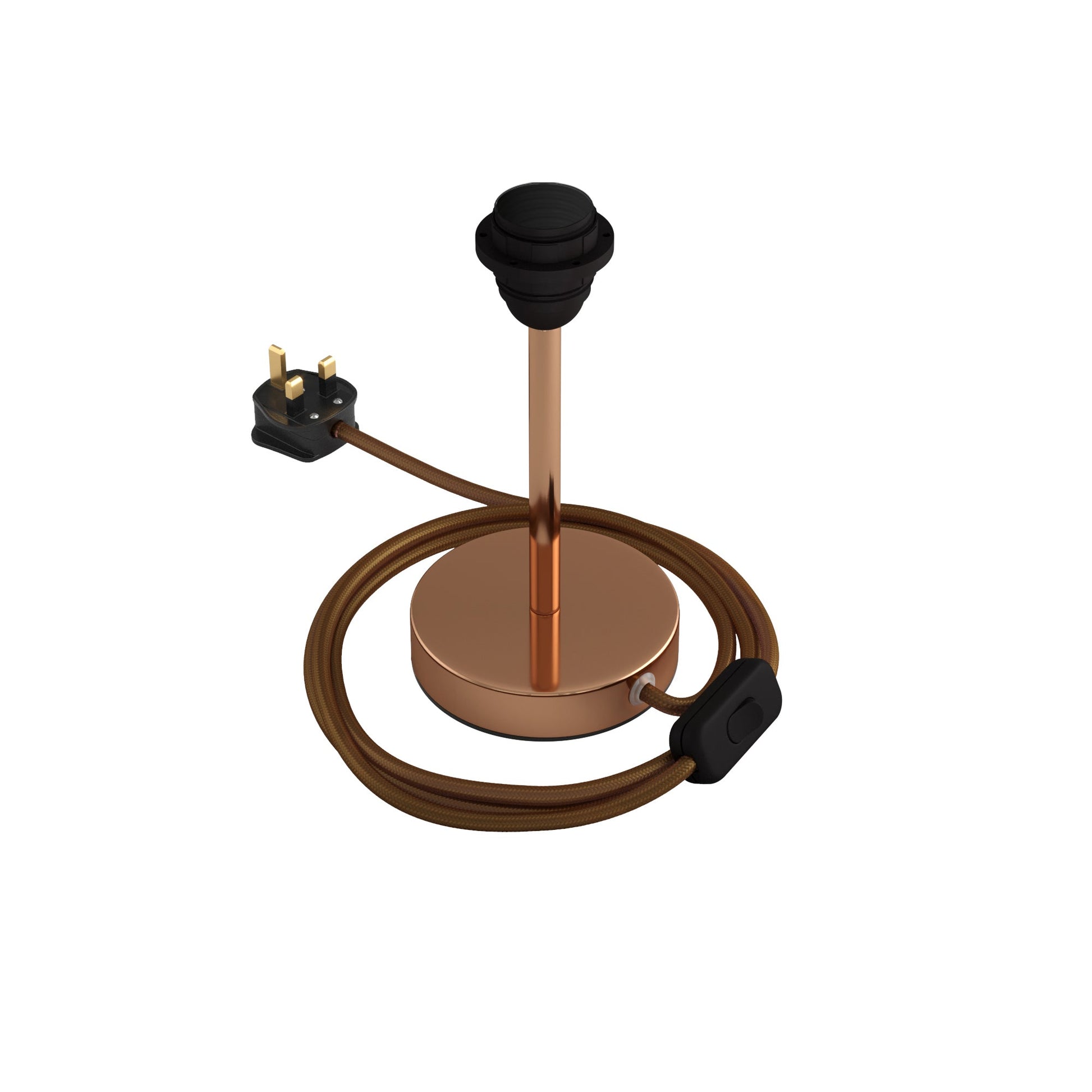 Alzaluce per paralume - Lampada da tavolo in metallo e spina UK - Rame 15 cm