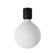 Applique Nera con lampadina a bulbo effetto porcellana - Waterproof IP44 - IO