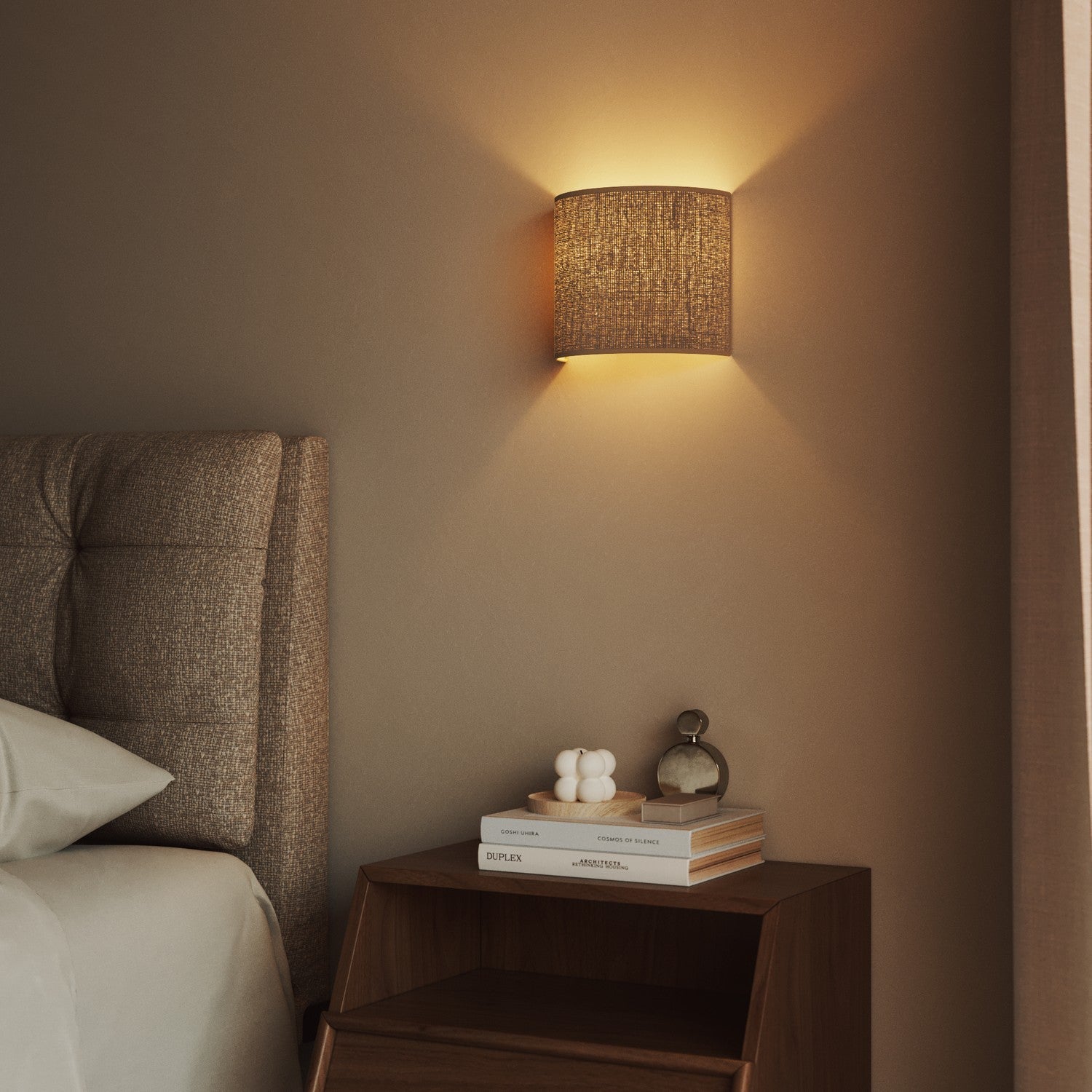 Applique Ventola con paralume in tessuto - Made in Italy - Juta Naturale