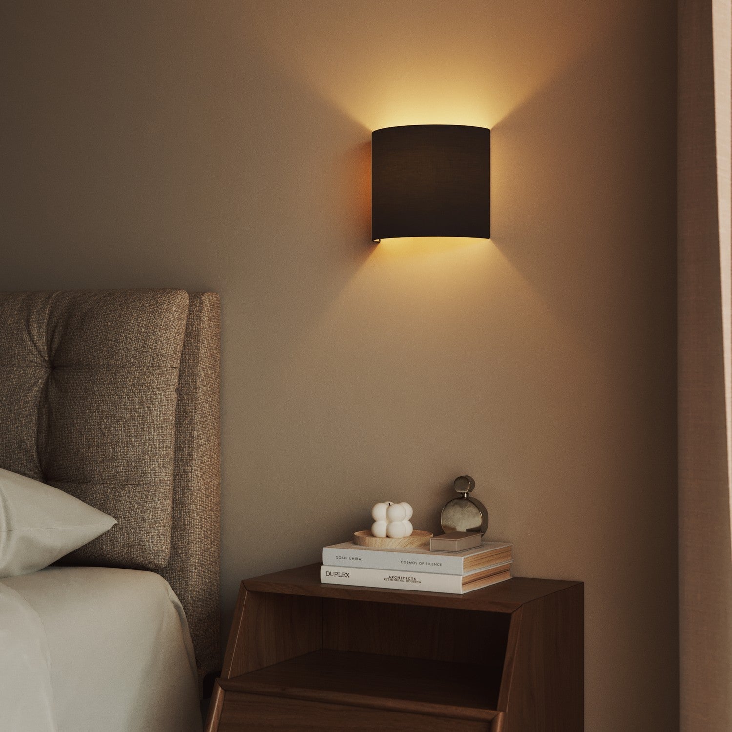 Applique Ventola con paralume in tessuto - Made in Italy - Teletta Antracite