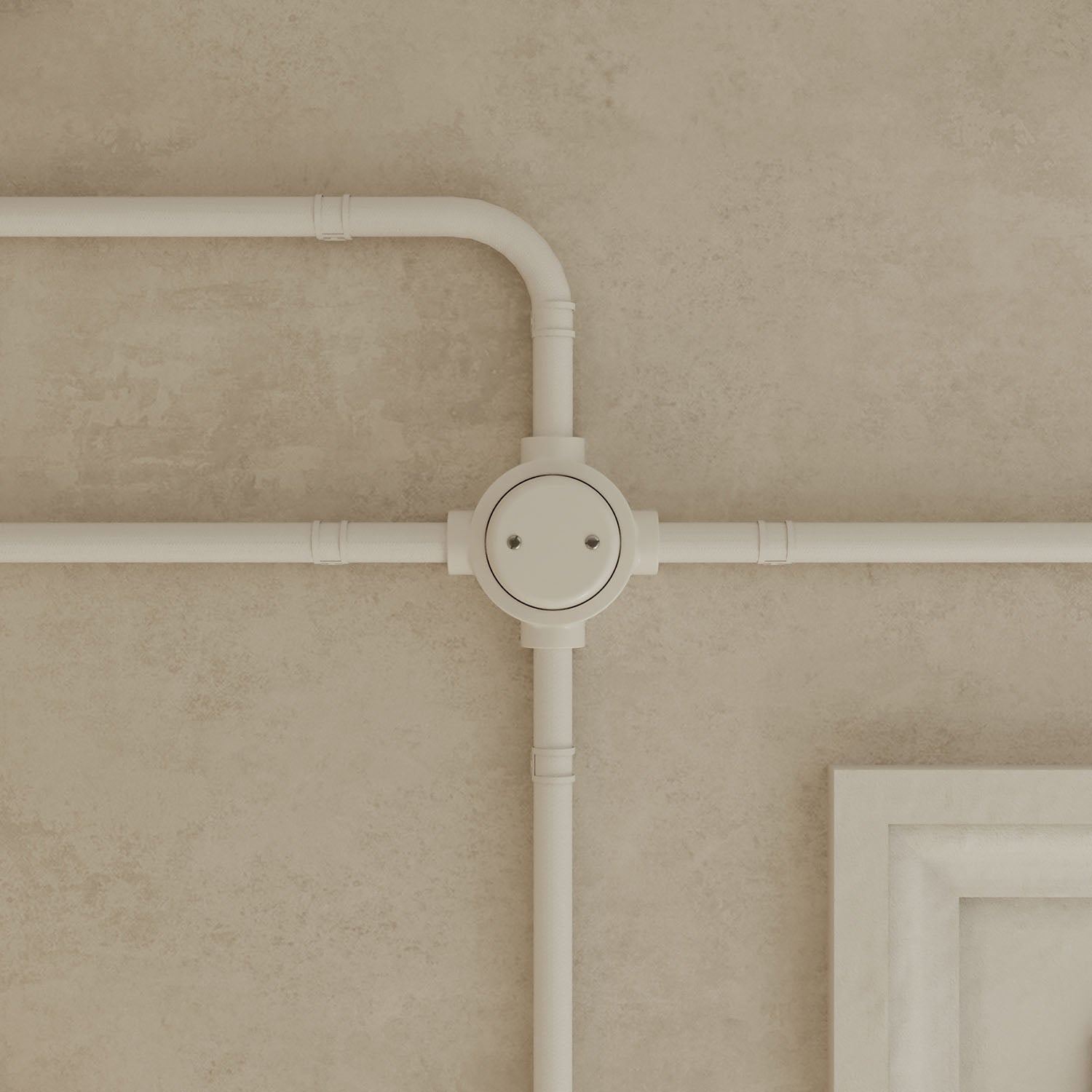 Base in porcellana bianca per presa elettrica e interruttore/deviatore compatibile con Creative-Tubes - da 1 a 4 uscite 4