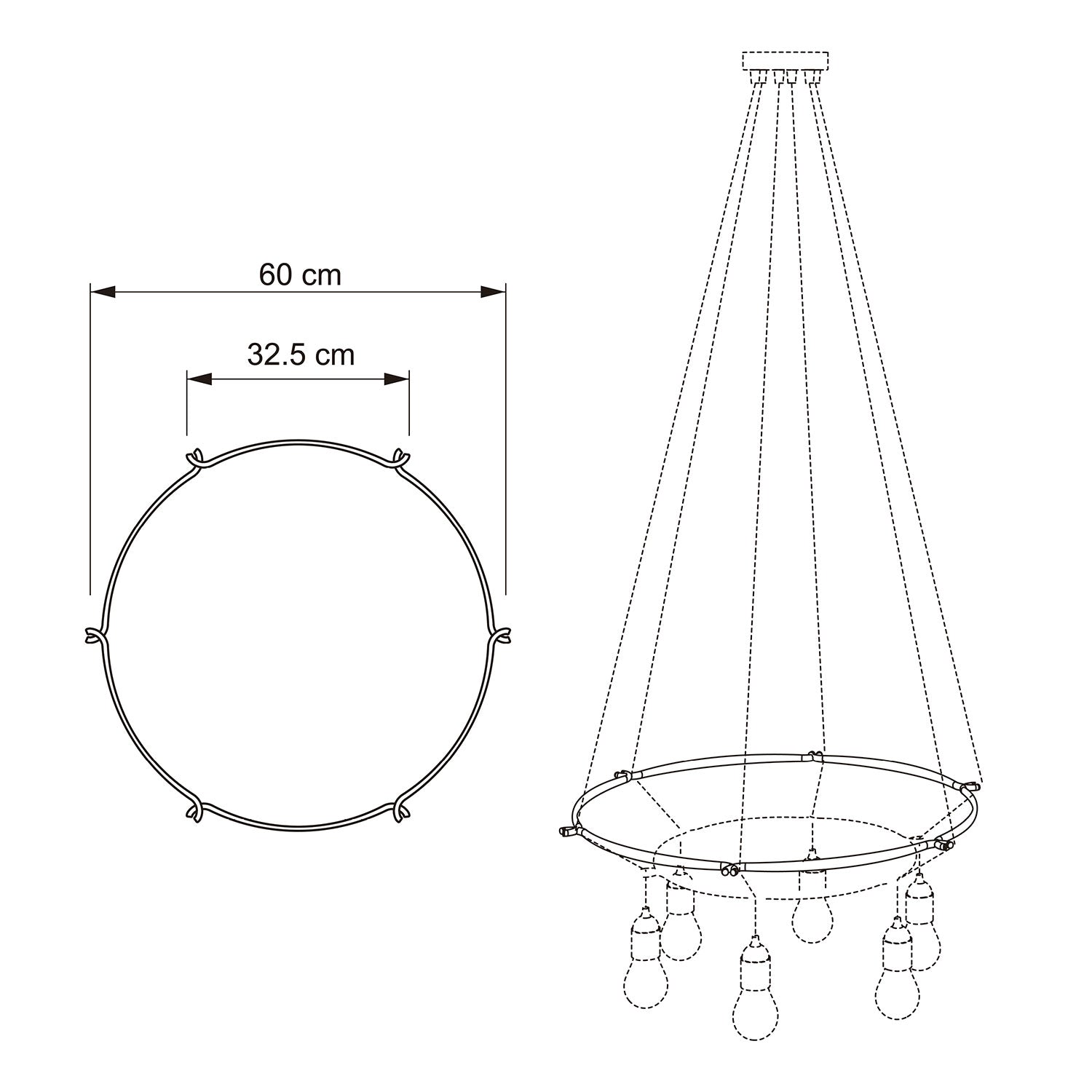 Cage Cerchio - Struttura per lampadari - Bianco M - Ø 60 cm