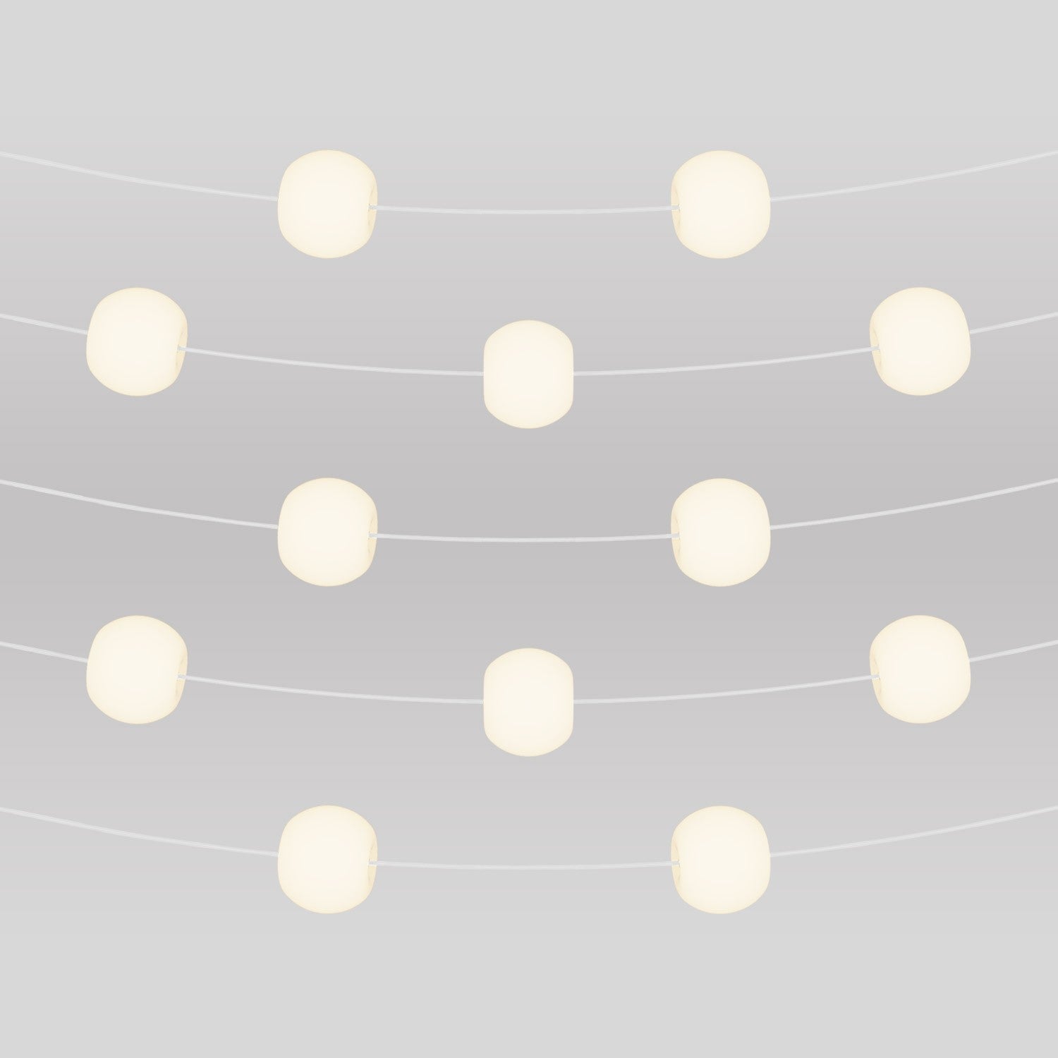 Catena luminosa 12 punti luce da esterno IP67 Bianco Sabbia con spina UK - Marina12 Cherry