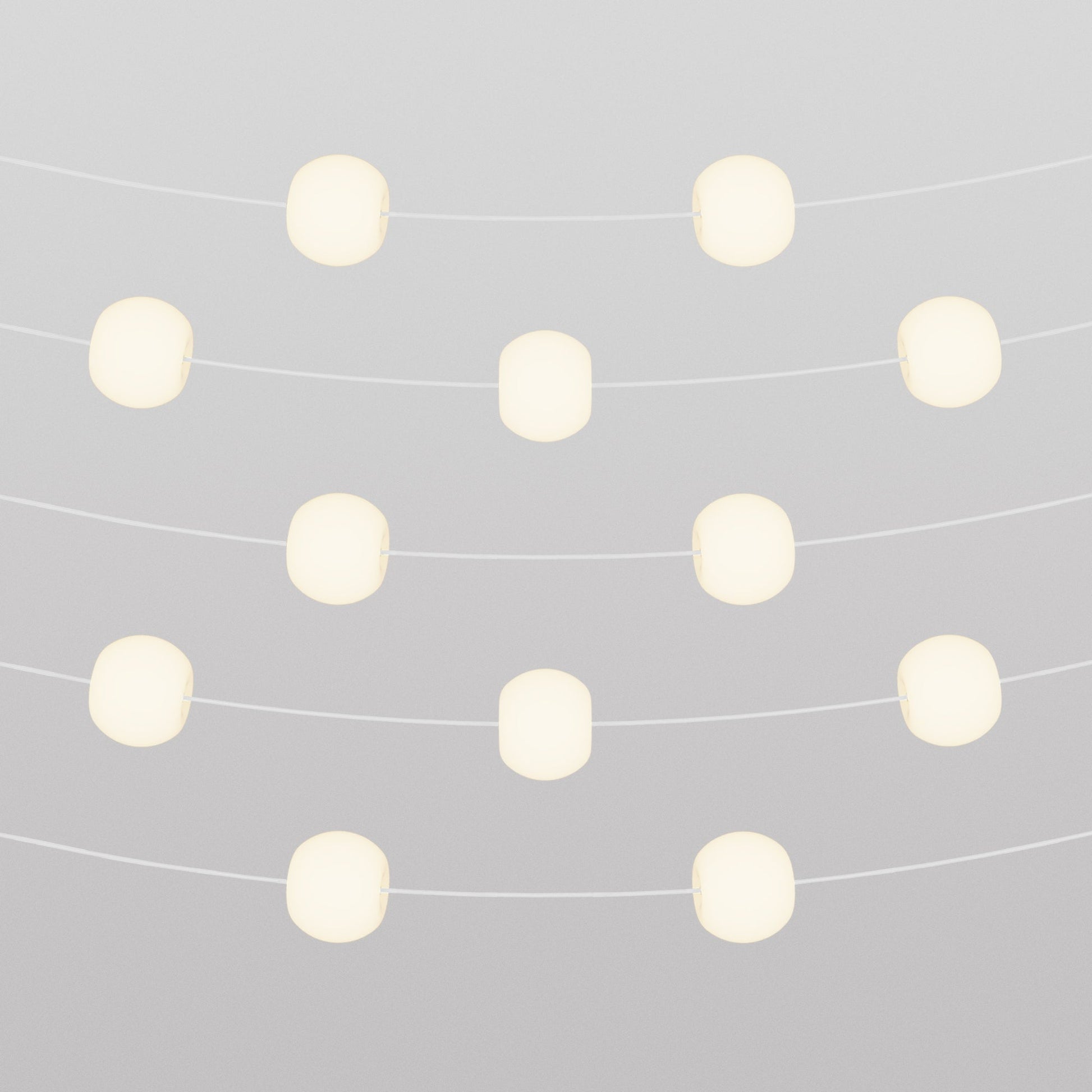 Catena luminosa 12 punti luce da esterno IP67 Bianco Sabbia con spina UK - Marina12 Cherry