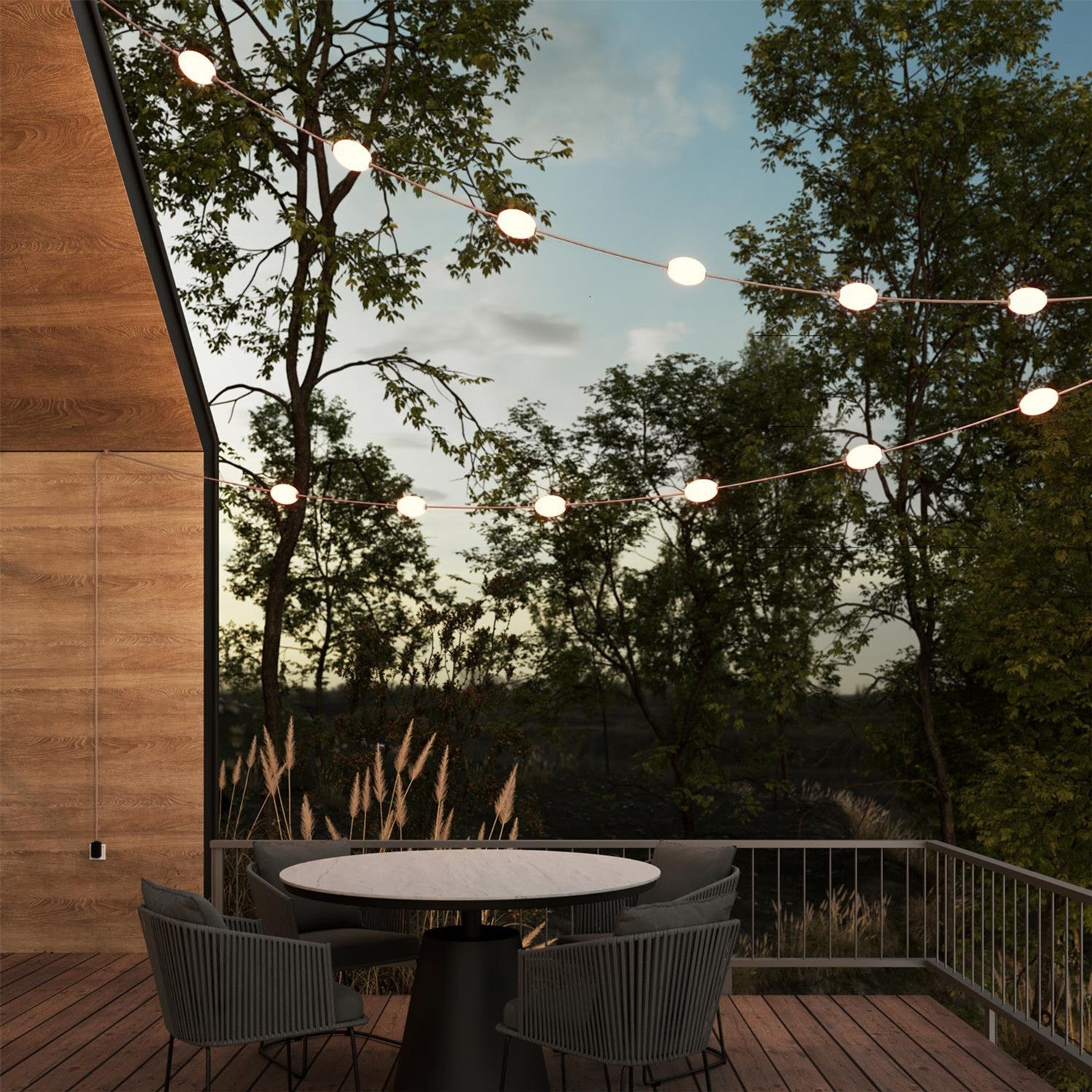 Catena luminosa 12 punti luce da esterno IP67 Desert Brown con spina UK - Marina12