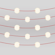 Catena luminosa 12 punti luce da esterno IP67 Rosso Stella Marina con spina UK - Marina12 Cherry