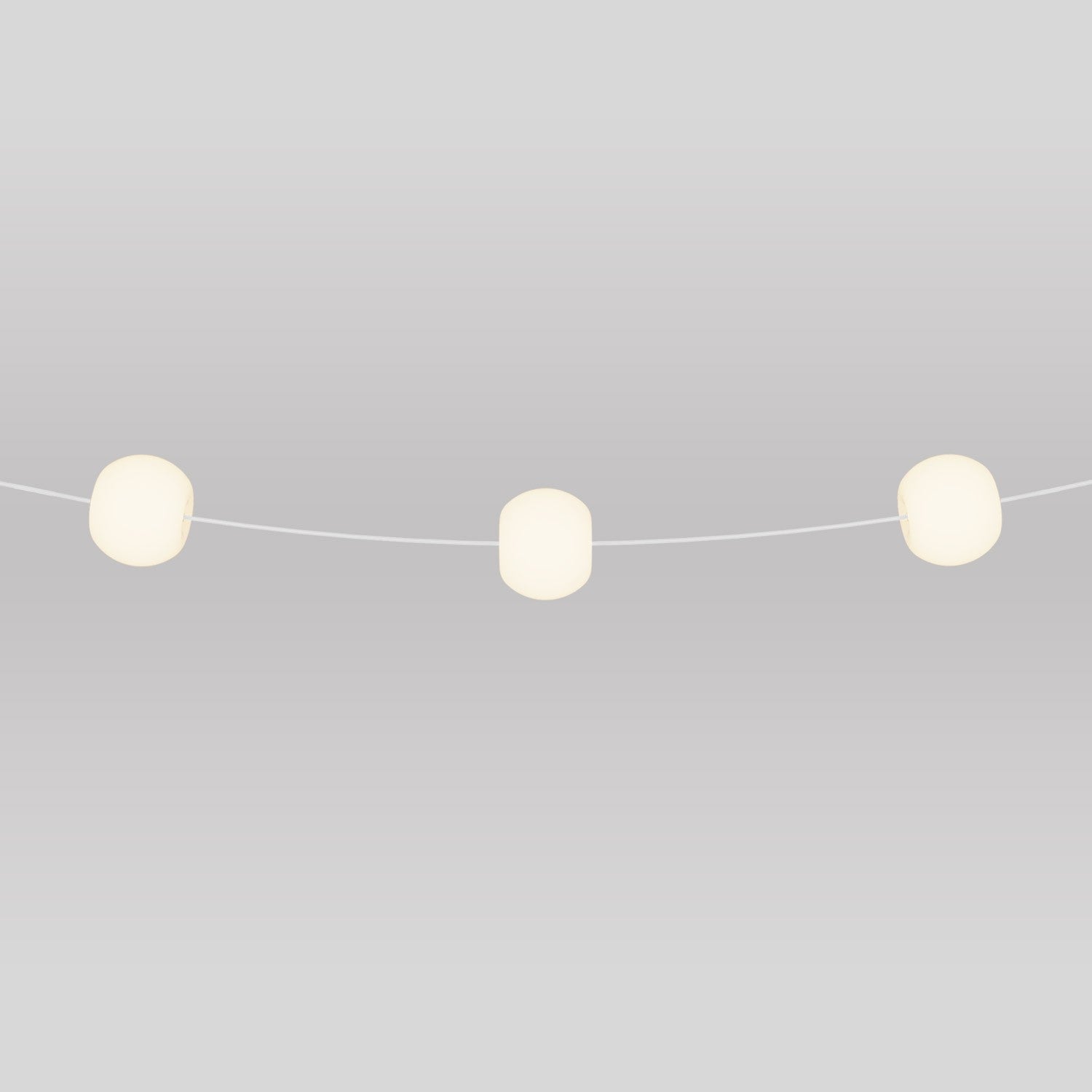 Catena luminosa 3 punti luce da esterno IP67 Bianco Sabbia con spina UK - Marina3 Cherry