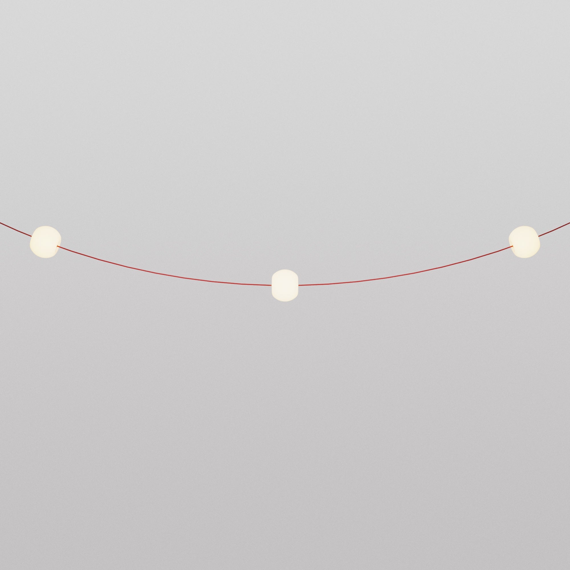 Catena luminosa 3 punti luce da esterno IP67 Rosso Stella Marina con spina UK - Marina3 Cherry 140 cm