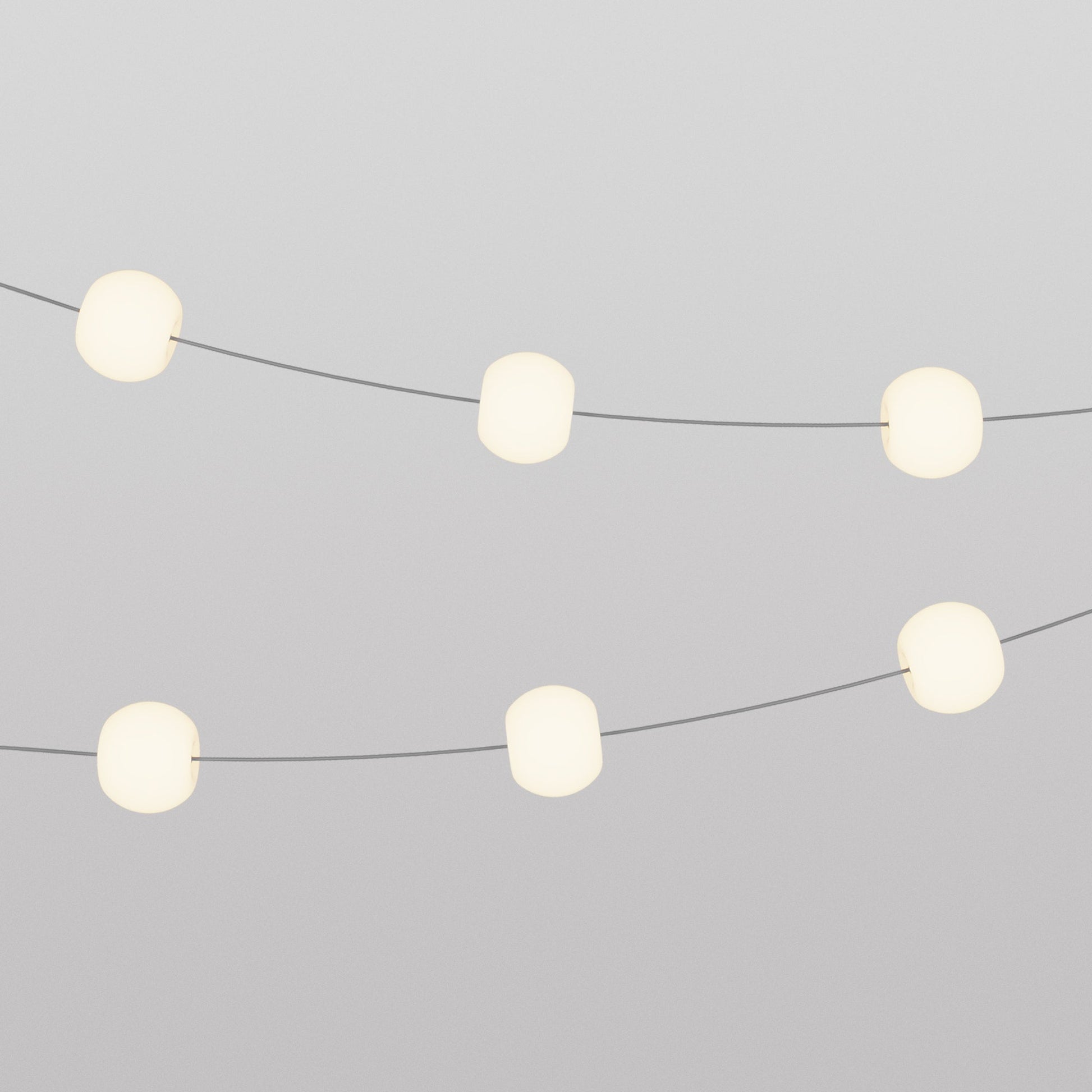 Catena luminosa 6 punti luce da esterno IP67 Grigio con spina UK - Marina6 Cherry 70 cm
