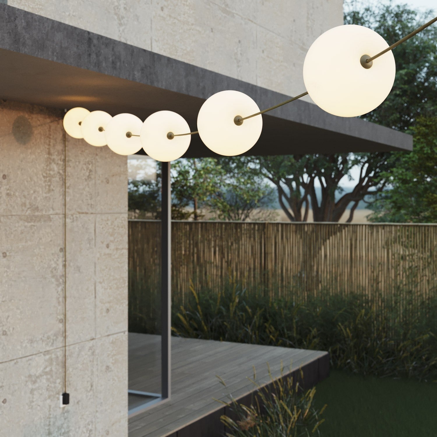 Catena luminosa 6 punti luce da esterno IP67 Verde Oliva con spina UK - Marina6 Cherry