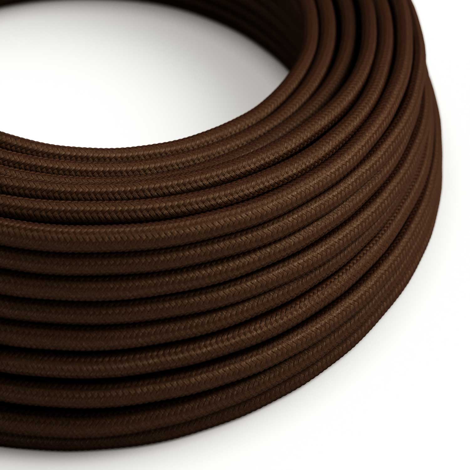 Cavo elettrico tessile Marrone Espresso lucido - L'Originale Creative Cables, per decorazioni luminose uniche - RM13